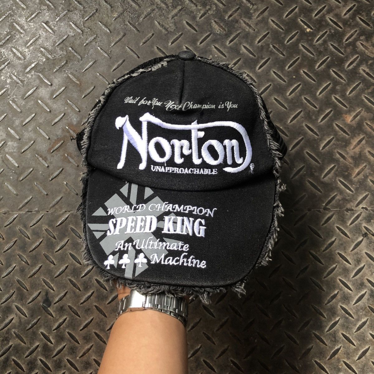 Norton Vintage Norton Motorcycle Fur Distressed Trucker Hat Size ONE SIZE - 2 Thumbnail