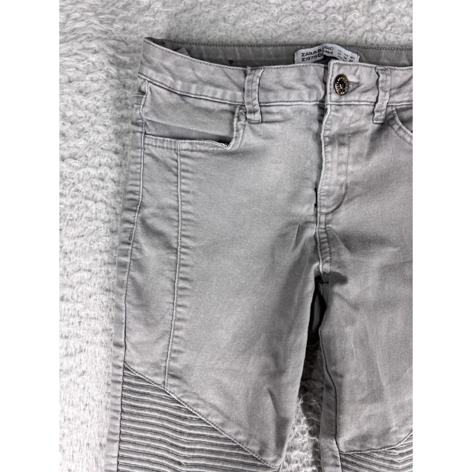 Zara VINTAGE Zara Basic Jeans Women's Regular Fit 26in Inseam Gray Cotton Blend Tapered 80s, 90s Designer Style Women Size 27" / US 4 / IT 40 - 4 Thumbnail