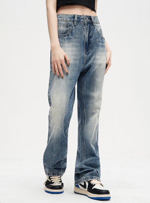 Japanese Brand × Jean Men's washed loose straight flared cleanfit jeans Size US 32 / EU 48 - 2 Thumbnail