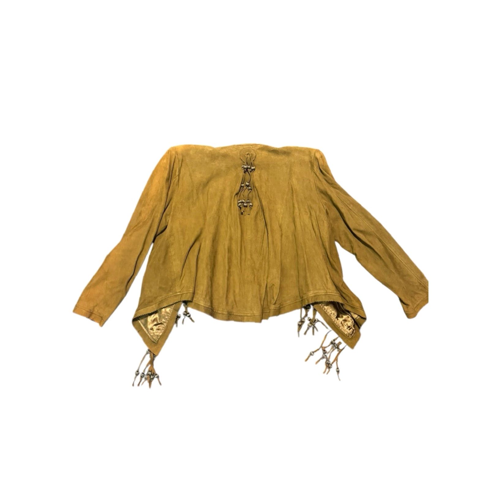 Vintage VINTAGE Judith Ann Creations Genuine Leather Fringe Cardigan Jacket S Brown Blazer Eveningwear Glam Rock 1980s Womens Size S / US 4 / IT 40 - 7 Thumbnail