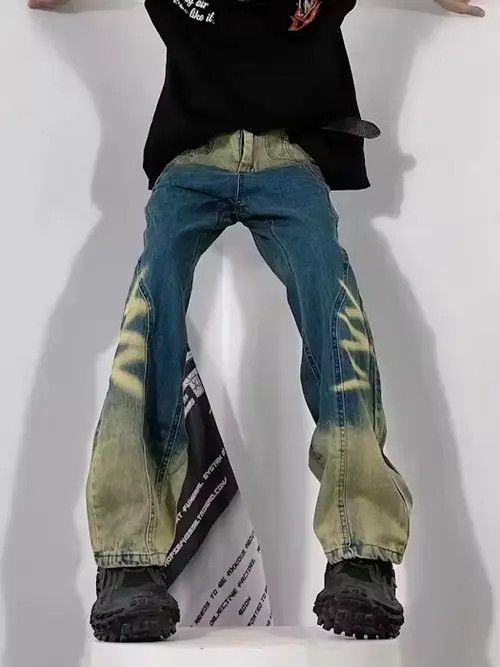 VIBE Street Simple Black Micro Flare Jeans Size US 34 / EU 50 - 6 Thumbnail