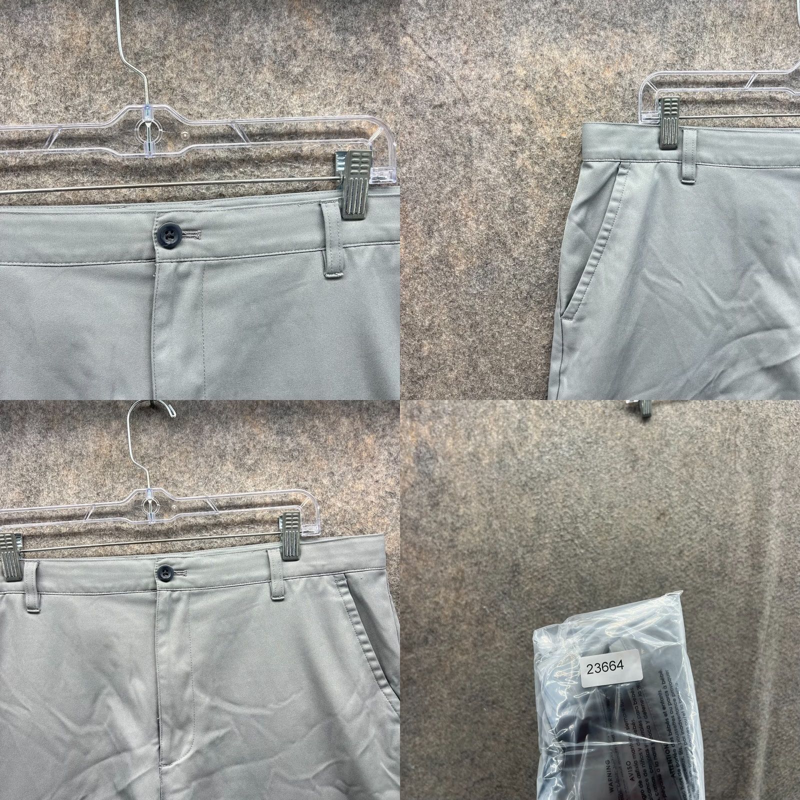 Izod Izod Shorts Men 36 Gray Chino Flat Front Athletic Golf Flat Stretch Casual Business Travel Button Front Pocket Slash Pocket Cotton Size US 36 / EU 52 - 8 Thumbnail