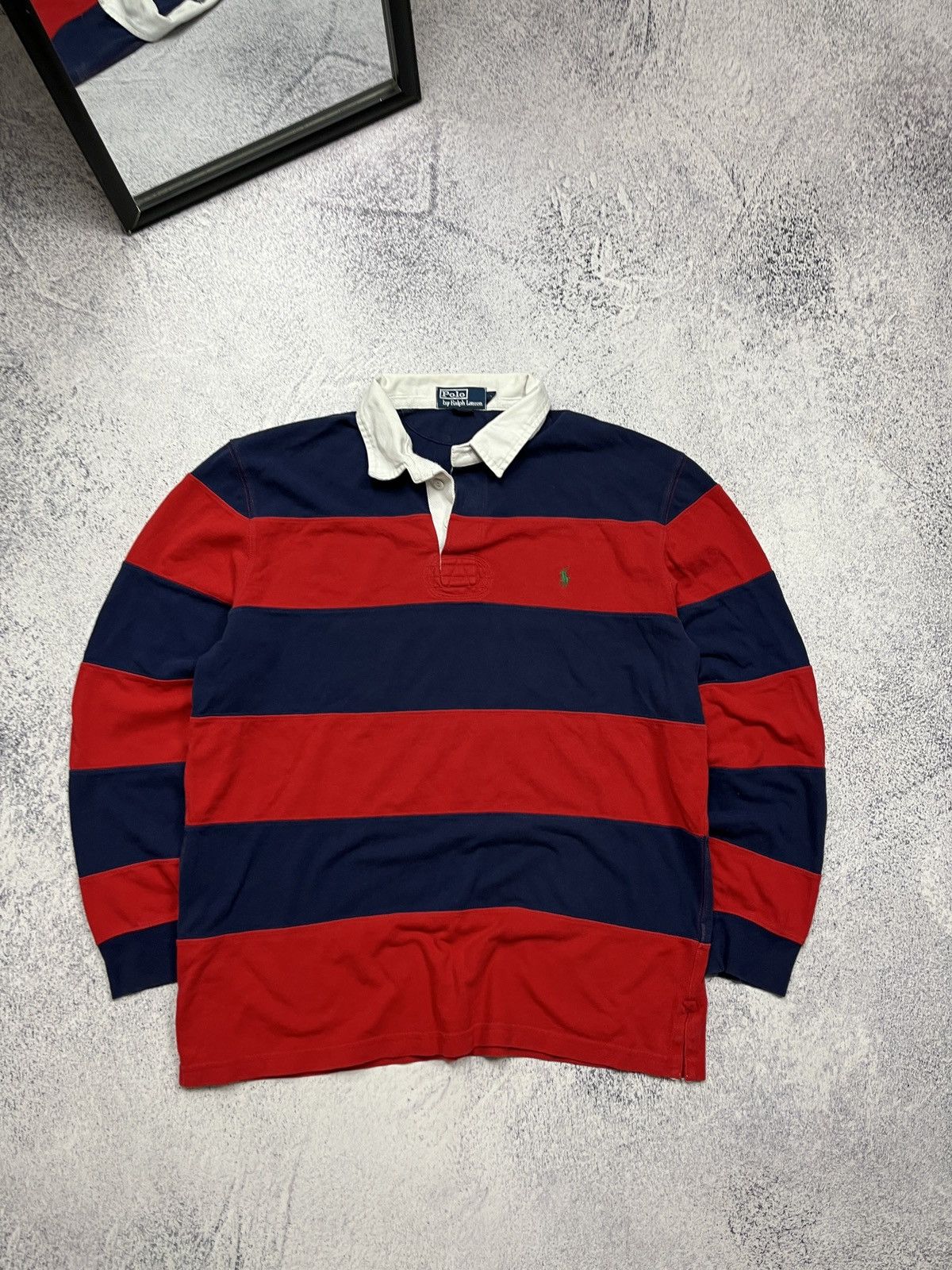 Japanese Brand Vintage 90’s Polo Ralph Lauren Rugby Striped Shirt Y2k Rare Size US L / EU 52-54 / 3 - 1 Thumbnail
