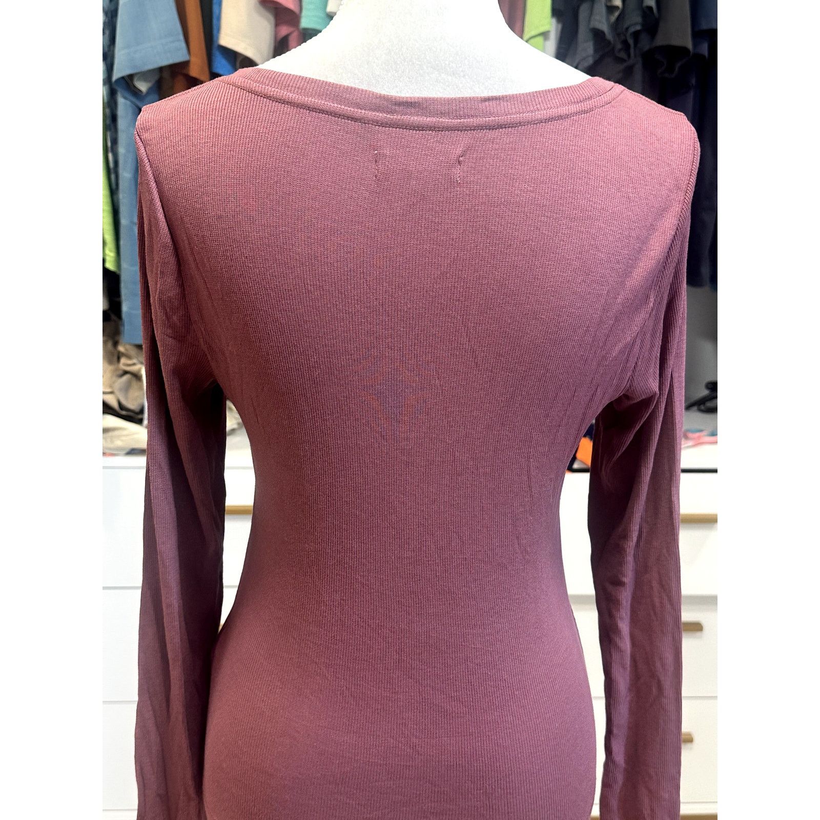 Madewell Madewell Ribbed Long Sleeve Knit Cotton Collegiate Top M Size M / US 6-8 / IT 42-44 - 6 Thumbnail