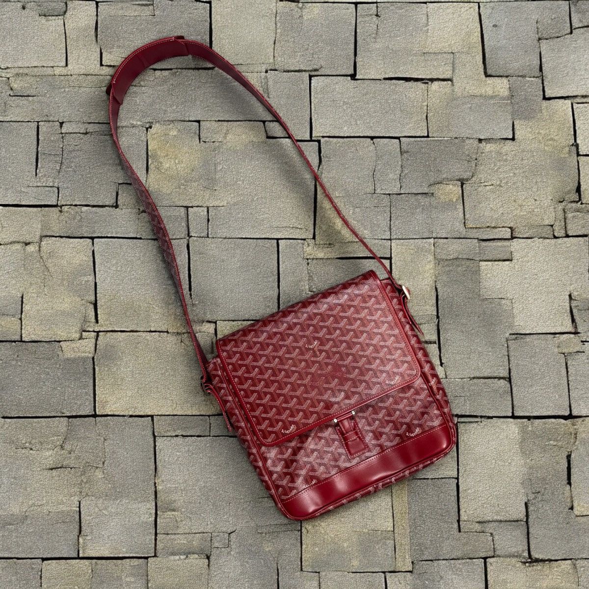 2013 Goyard Red Grand Bleu Messenger Bag, Men's