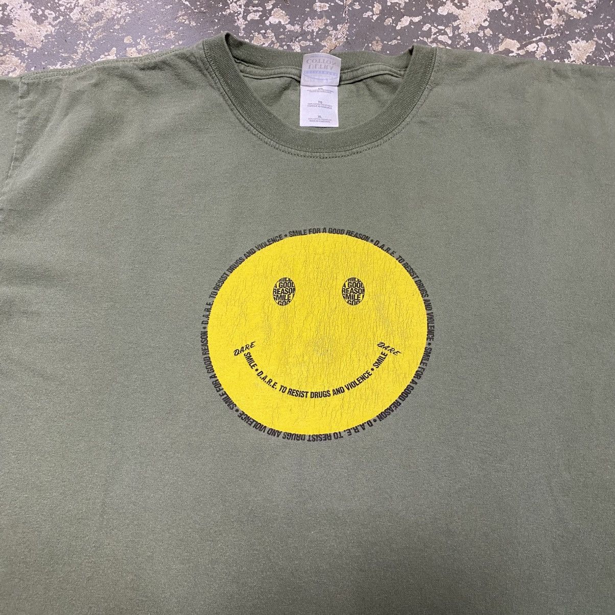 D.A.R.E × Vintage Vintage Dare Smiley Face Green Tshirt Size US XL / EU 56 / 4 - 9 Thumbnail