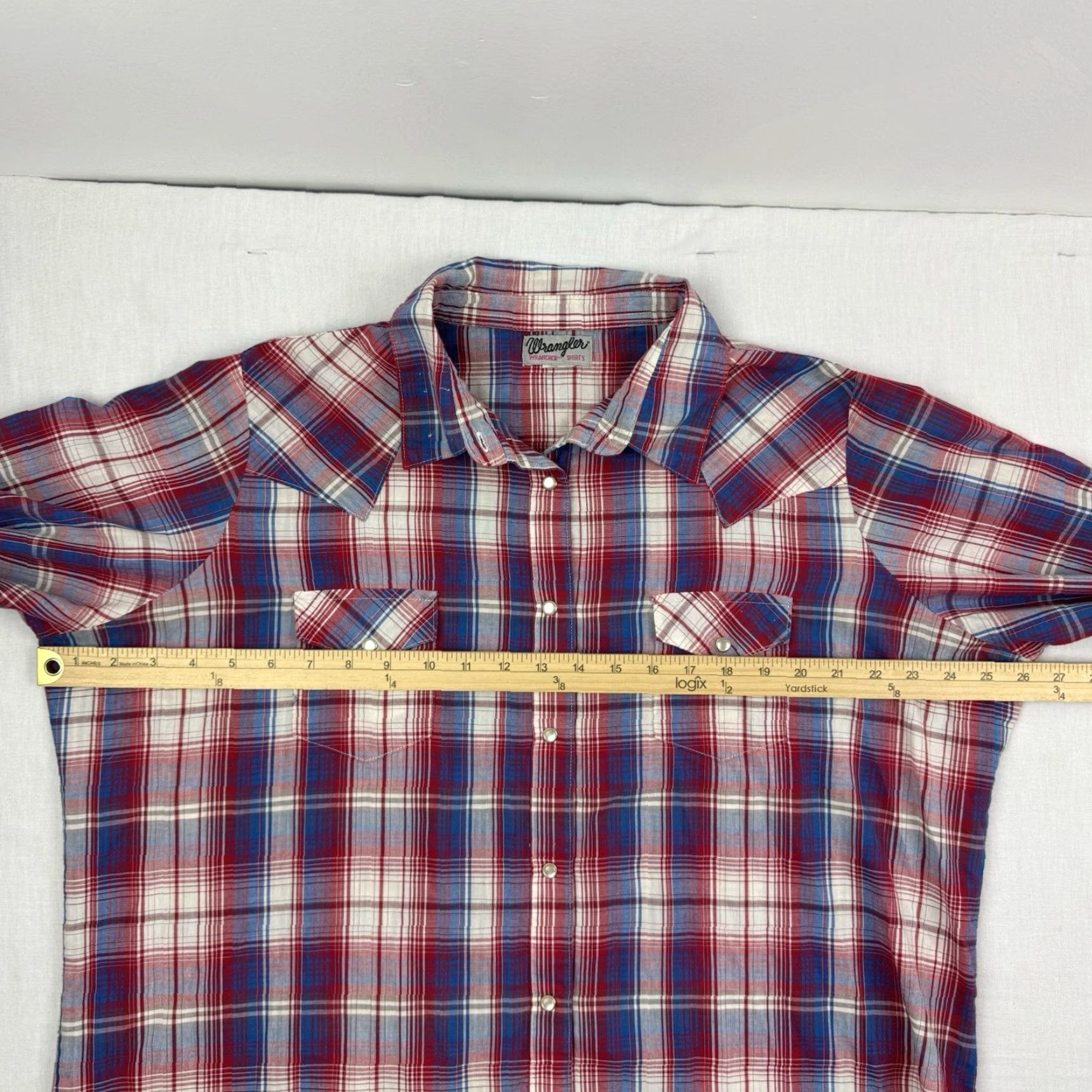 Wrangler VINTAGE Wrangler Pearl Snap Shirt Womens XL Red Plaid Western Y2K Casual Workwear Size XL / US 12-14 / IT 48-50 - 6 Thumbnail