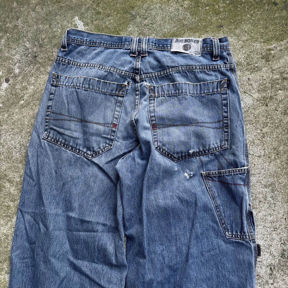 Vintage Thrashed Faded Distressed Baggy Wide Skater Jeans ERD Grunge Size US 33 - 5 Thumbnail
