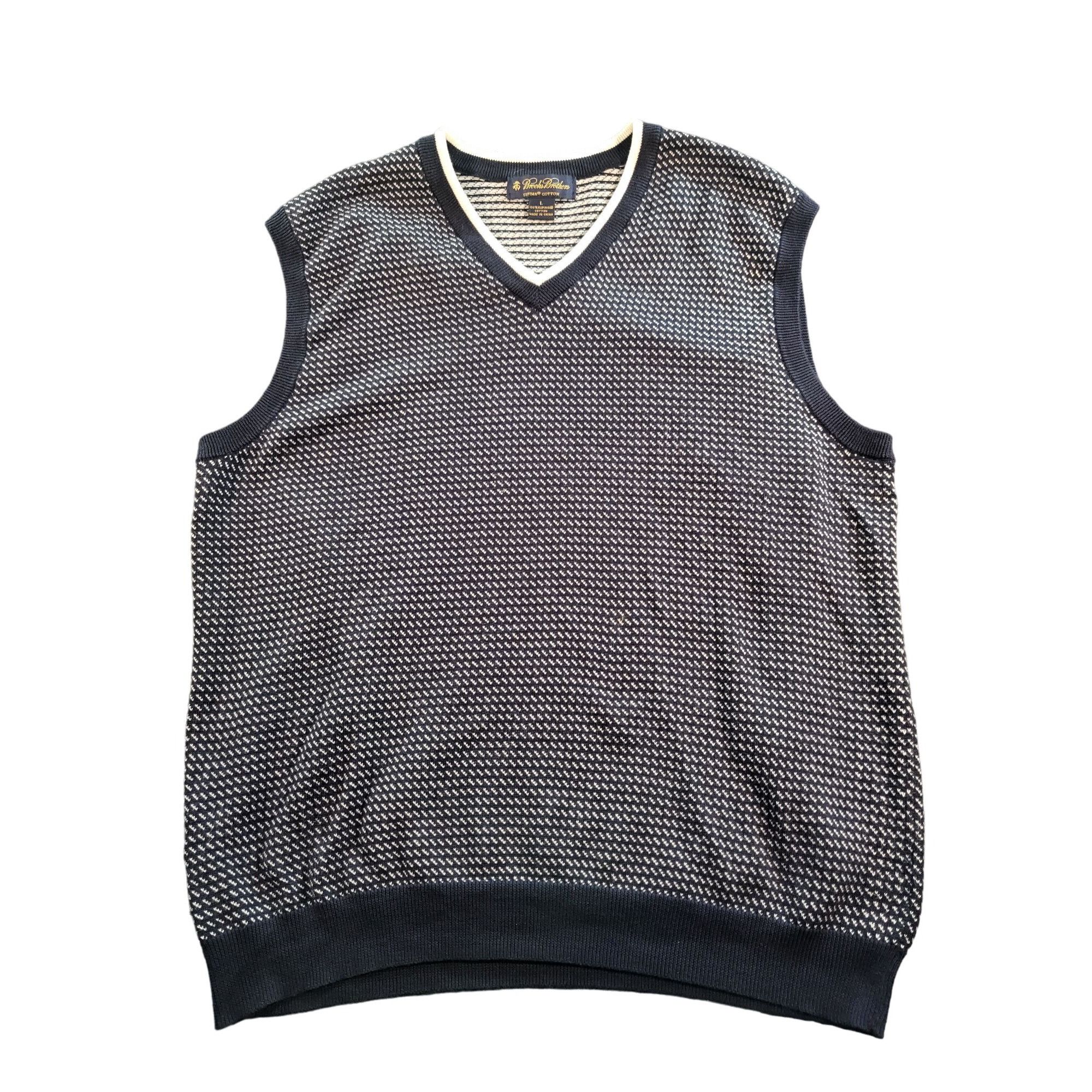 Brooks Brothers Brooks Brothers 346 Supima Cotton Sleeveless Sweater Men Sz Size US L / EU 52-54 / 3 - 1 Thumbnail
