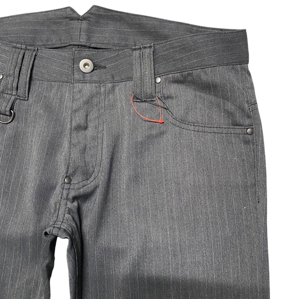 Japanese Brand GARÇON WAVE Pinstripe Wolf Low Flare Pants Size US 31 - 5 Thumbnail
