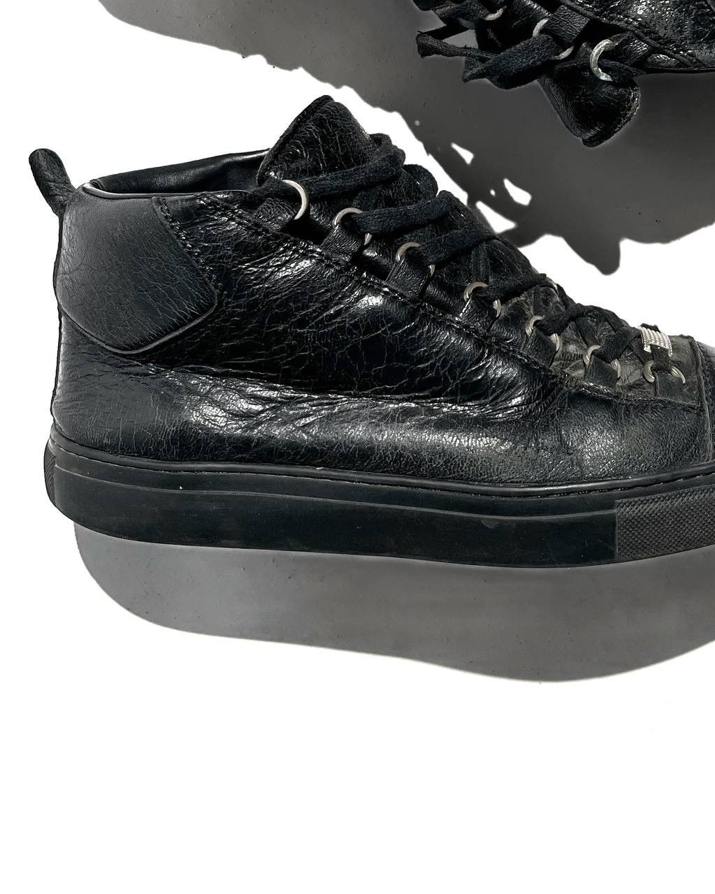 Balenciaga Balenciaga Arena Black Cracked Leather Hightop Size US 8 / EU 41 - 7 Thumbnail