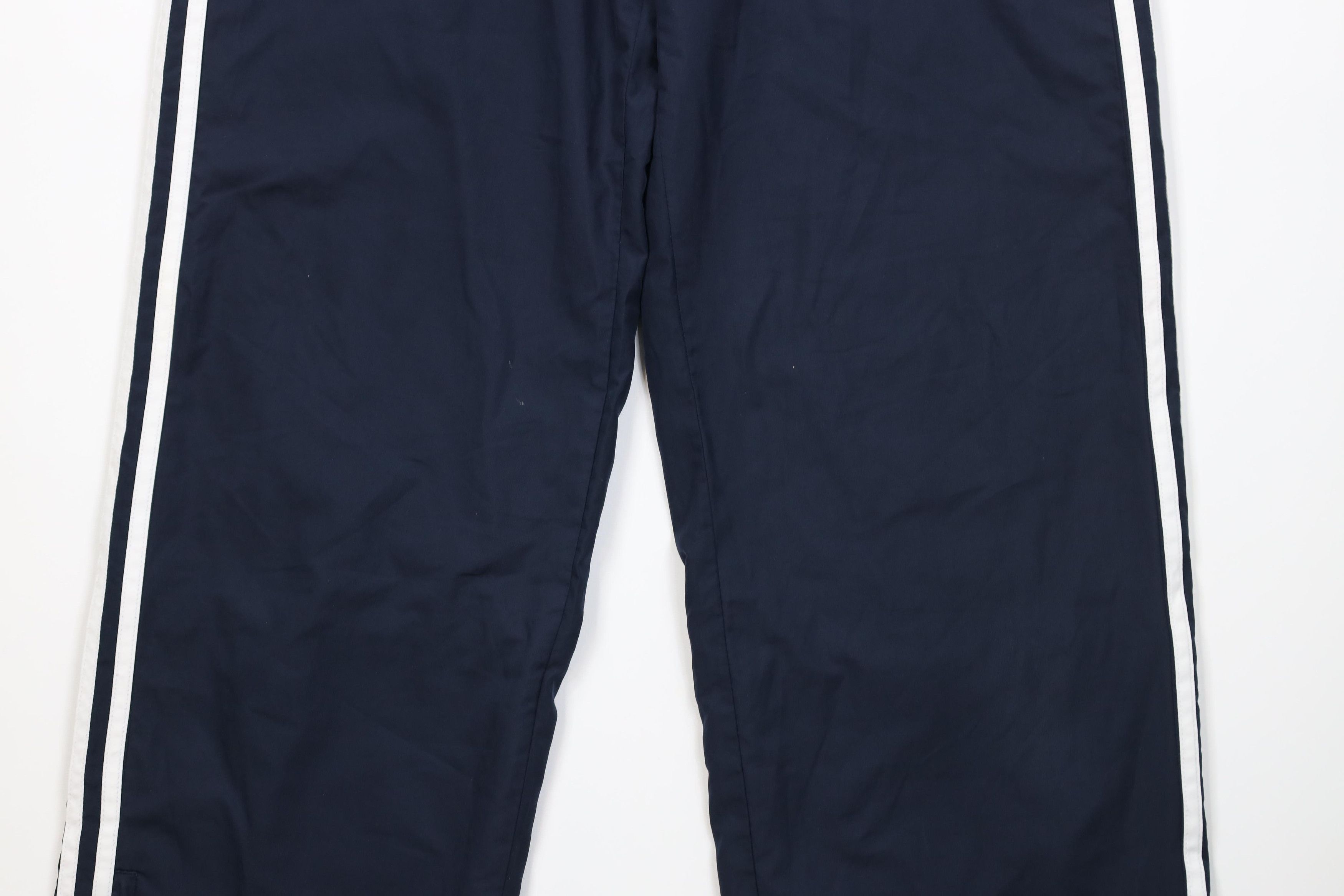 Adidas Vintage Y2K Adidas Striped Lined Wide Leg Windbreaker Pants Size 33" - 3 Thumbnail