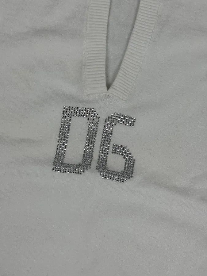 Dolce & Gabbana SS2006 Dolce & Gabbana White Sleeveless Logo Sweater Size S / US 4 / IT 40 - 8 Thumbnail