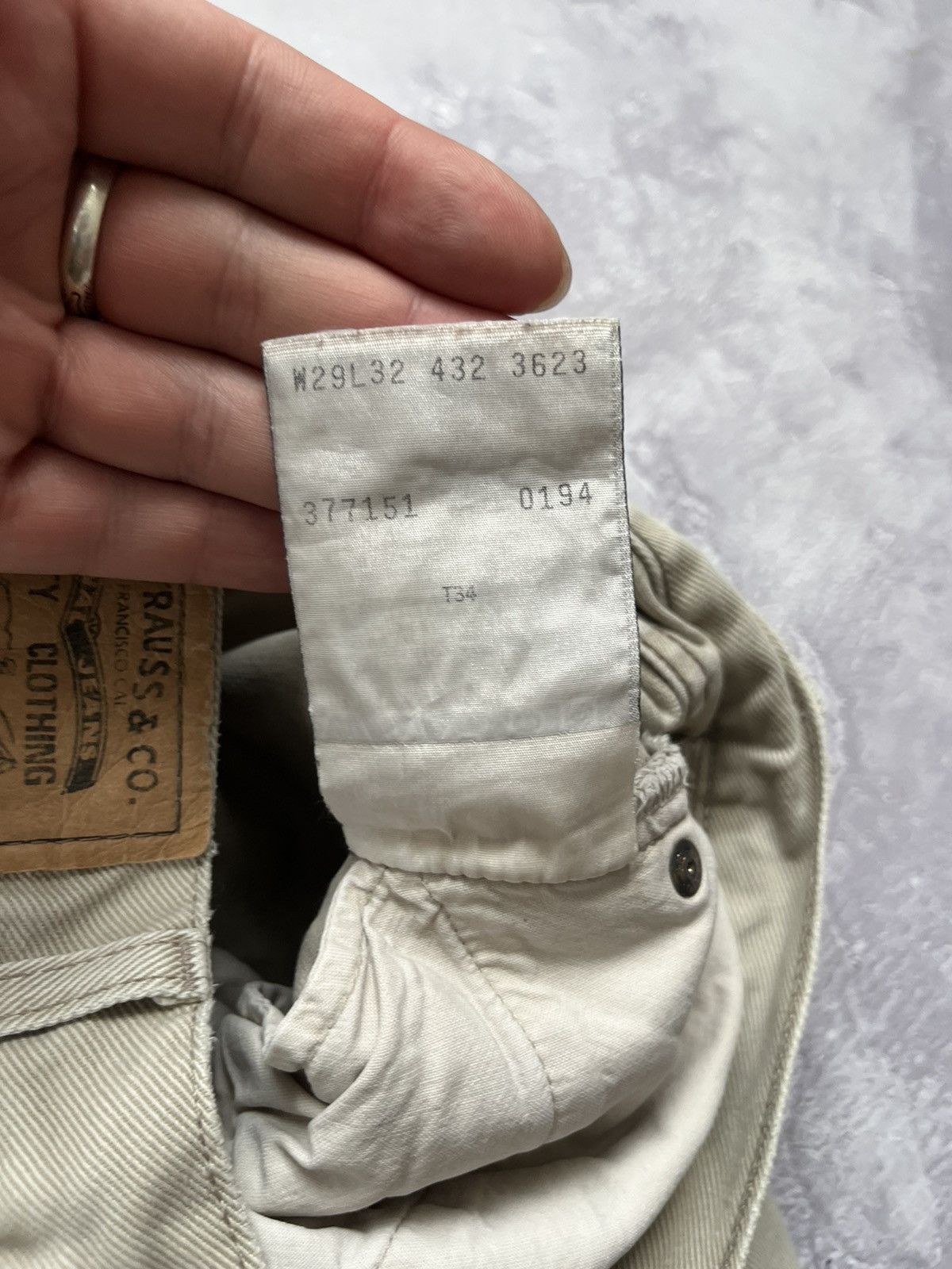 Levi's Crazy Vintage 90s Levis Jeans 432 Denim Pants Beige 29x32 Size 29" - 5 Thumbnail