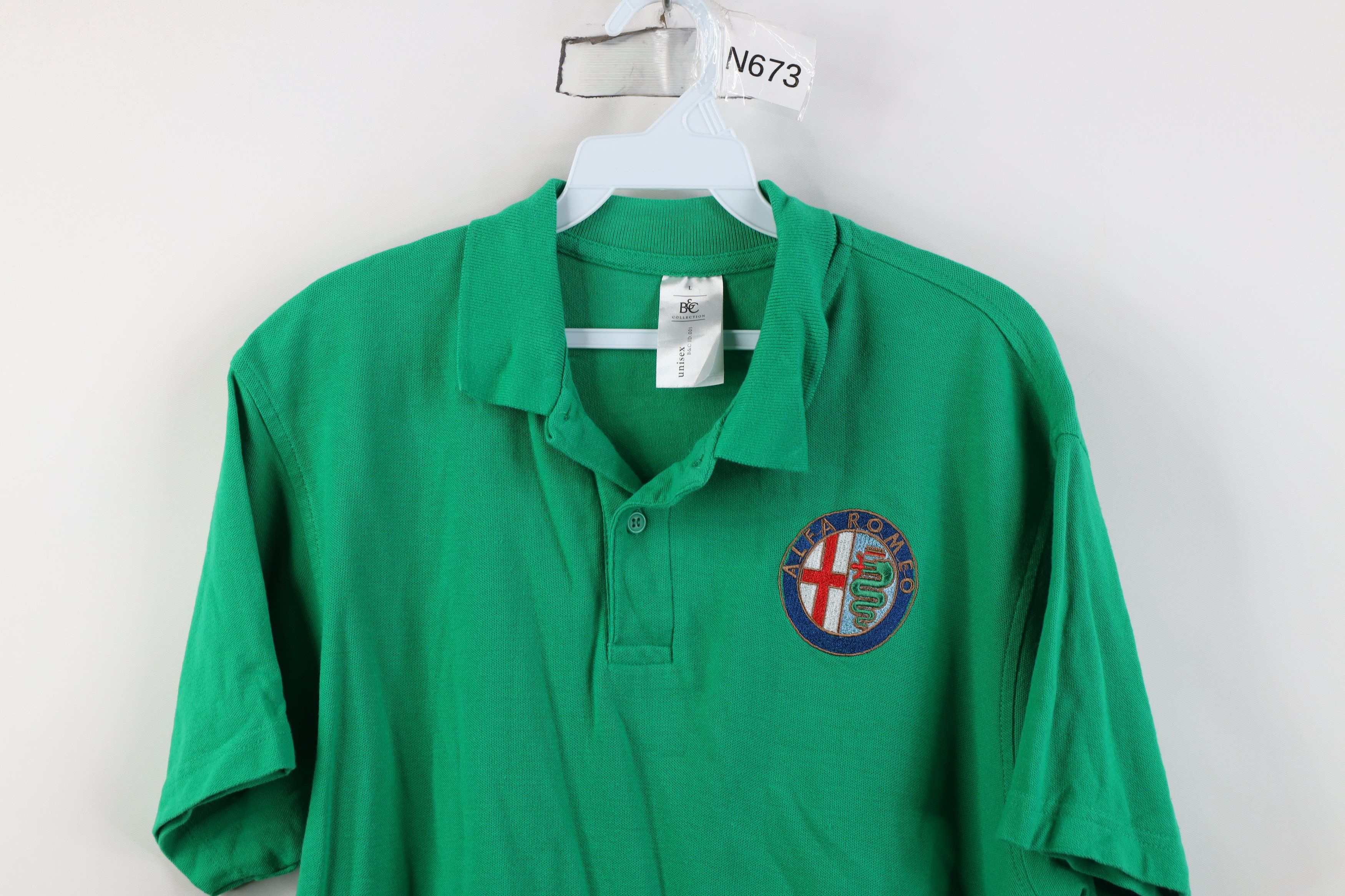 Vintage Vintage 90s Y2K Spell Out Alfa Romeo Car Racing Polo Shirt Size US L / EU 52-54 / 3 - 2 Thumbnail