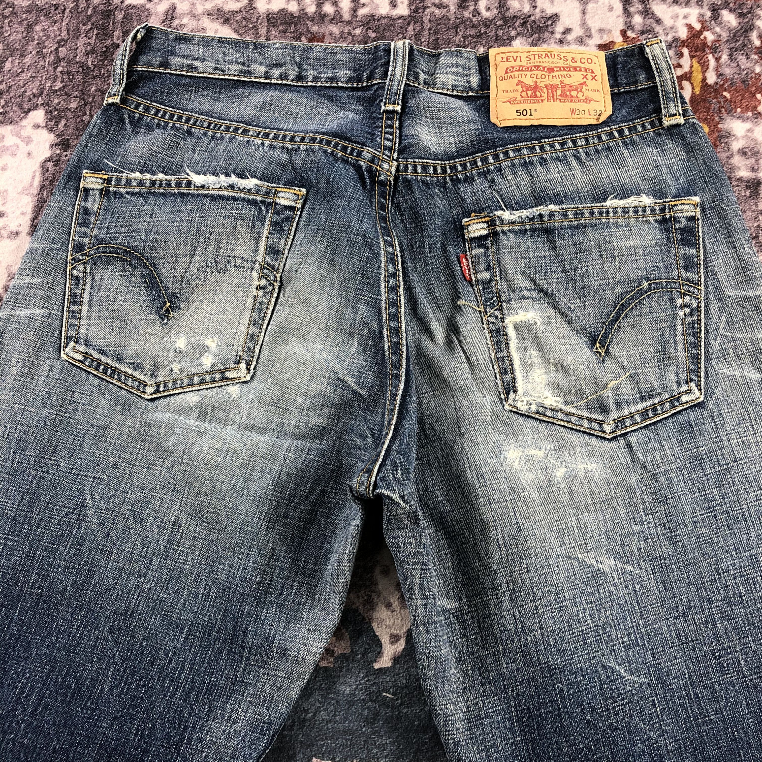 Levi's 90s Vintage Blue Wash Levis 501 Jeans-JM3030 Size US 30 / EU 46 - 5 Thumbnail