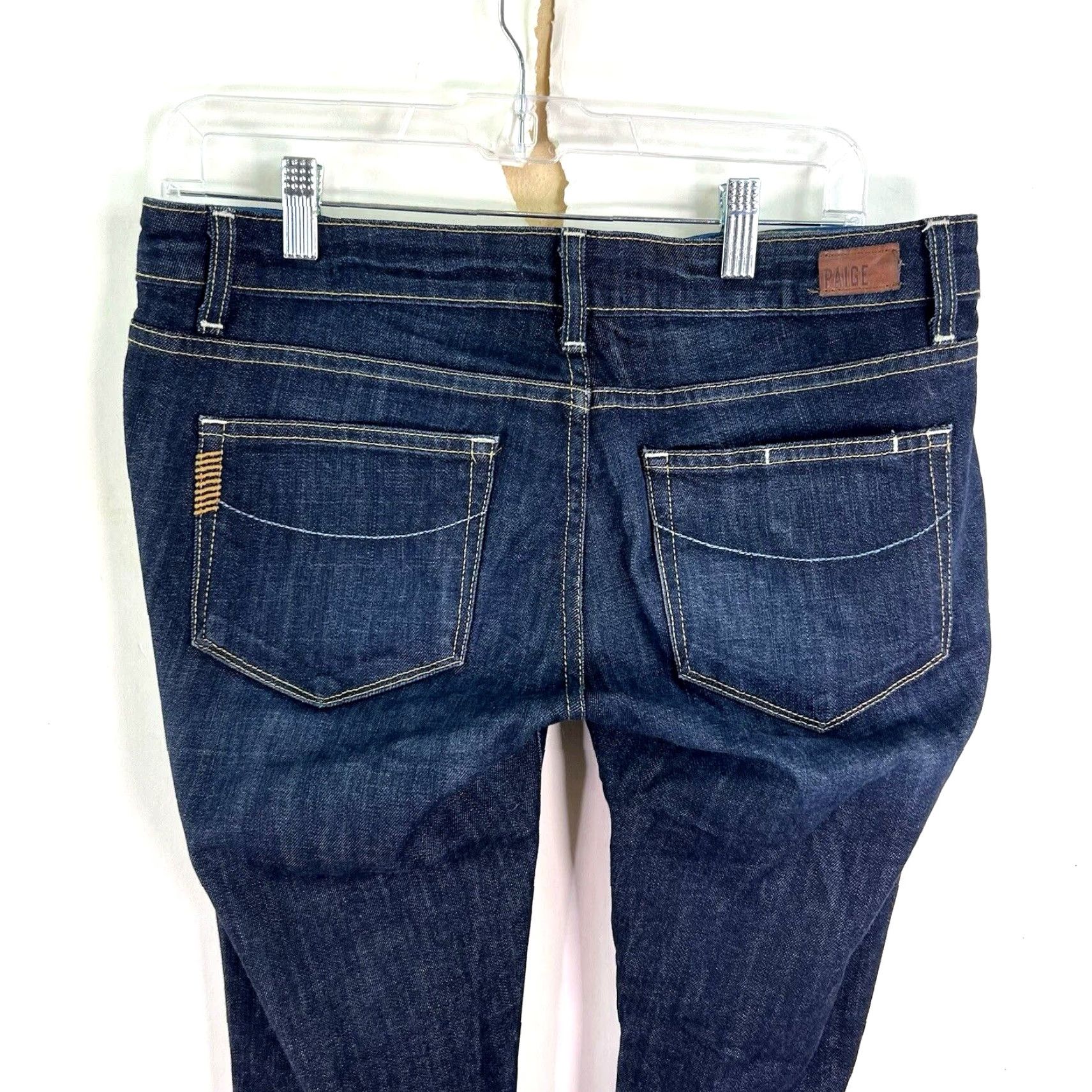 Paige Paige Skinny Jeans Denim Blue 34 Inseam 32 Regular Fit Women's Size 27 5-Pocket Stretch Mid Rise Vintage No Size 27" / US 4 / IT 40 - 7 Thumbnail