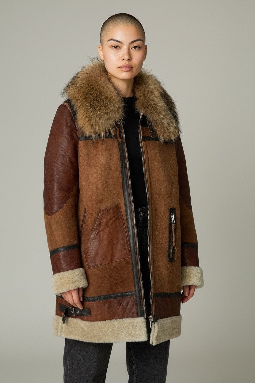 Avirex Avirex Sheepskin Long Jacket B3 Style Jacket With Fur Size M / US 6-8 / IT 42-44 - 1 Thumbnail