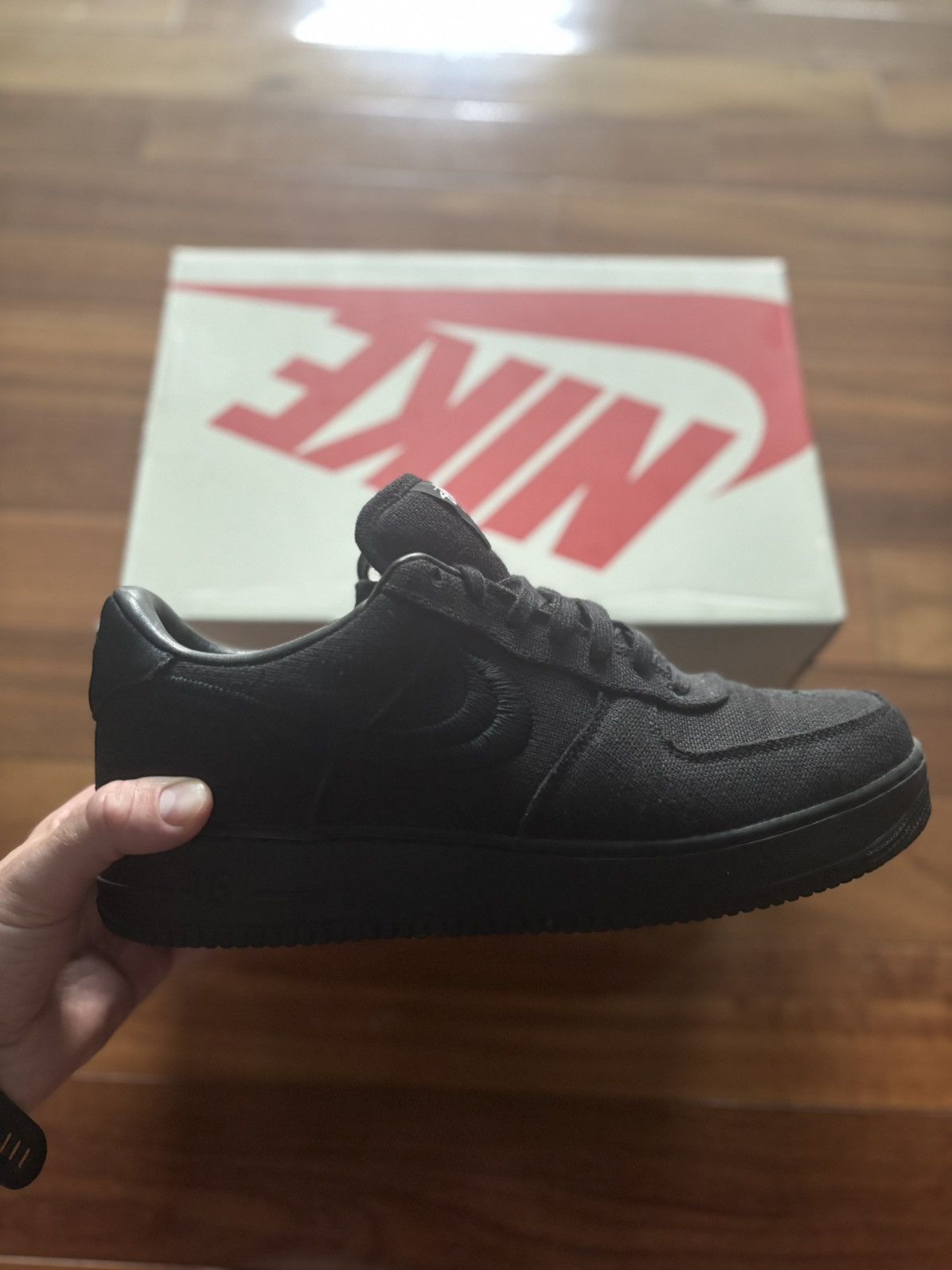 Nike × Stussy Stussy Nike AF1 Triple Black Size US 13 / EU 46 - 2 Thumbnail