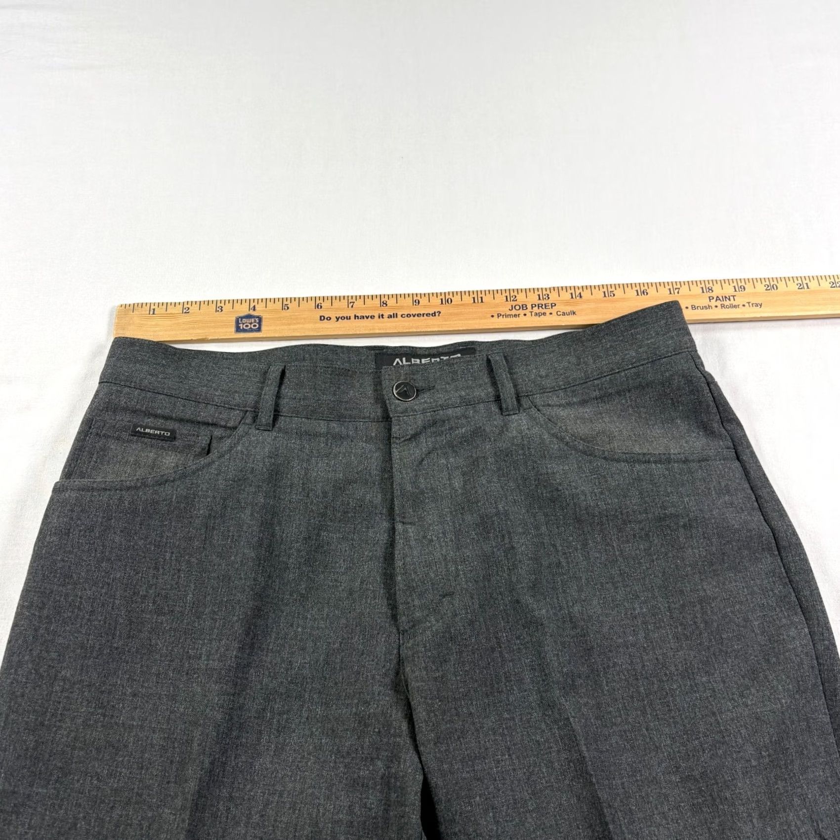 Vintage ALBERTO Pants Mens 34x32 Gray Ceramica Chino Stretch Golf Casual Pants Size US 34 / EU 50 - 6 Thumbnail