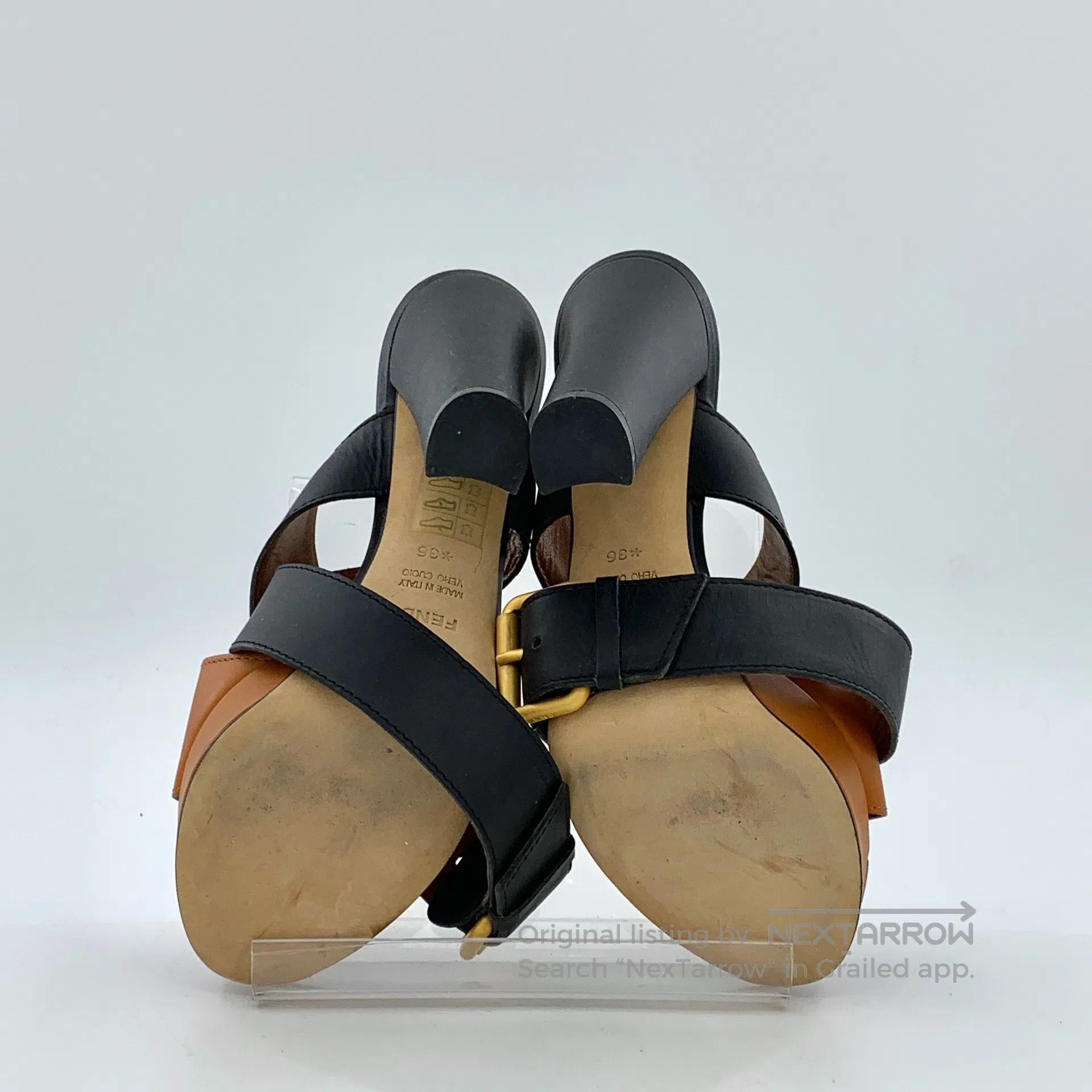 Fendi FENDI Colorful buckle design thick high-heeled sandals| Size US 5.5 / IT 35.5 - 5 Thumbnail