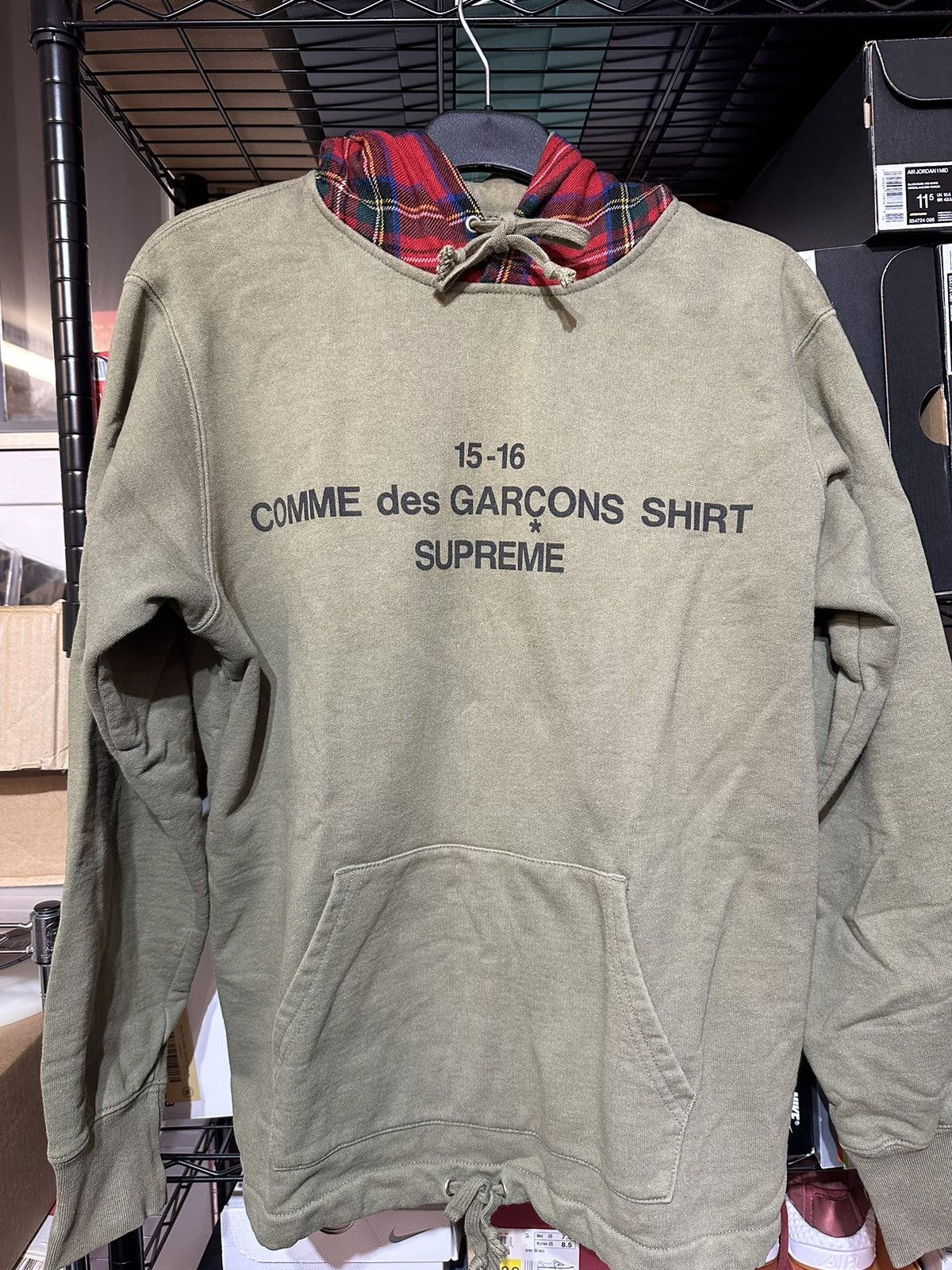 Comme des Garcons SHIRT × Supreme Supreme Comme des Garcons Shirt Olive Hoodie FW15 Size US S / EU 44-46 / 1 - 1 Thumbnail
