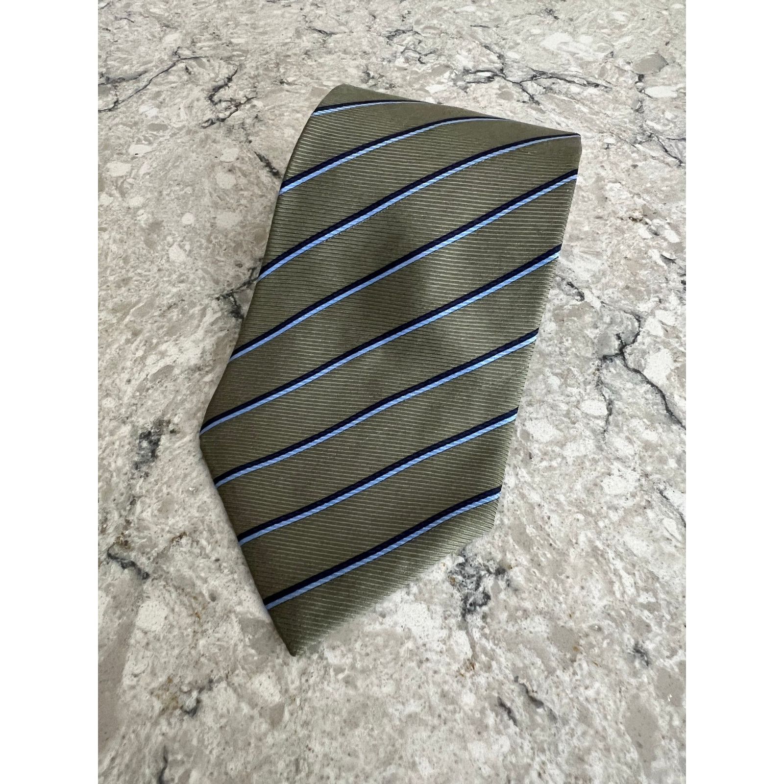Vintage Claybrooke Men's 100% Imported Silk Neck Tie Green Blue Size ONE SIZE - 1 Thumbnail