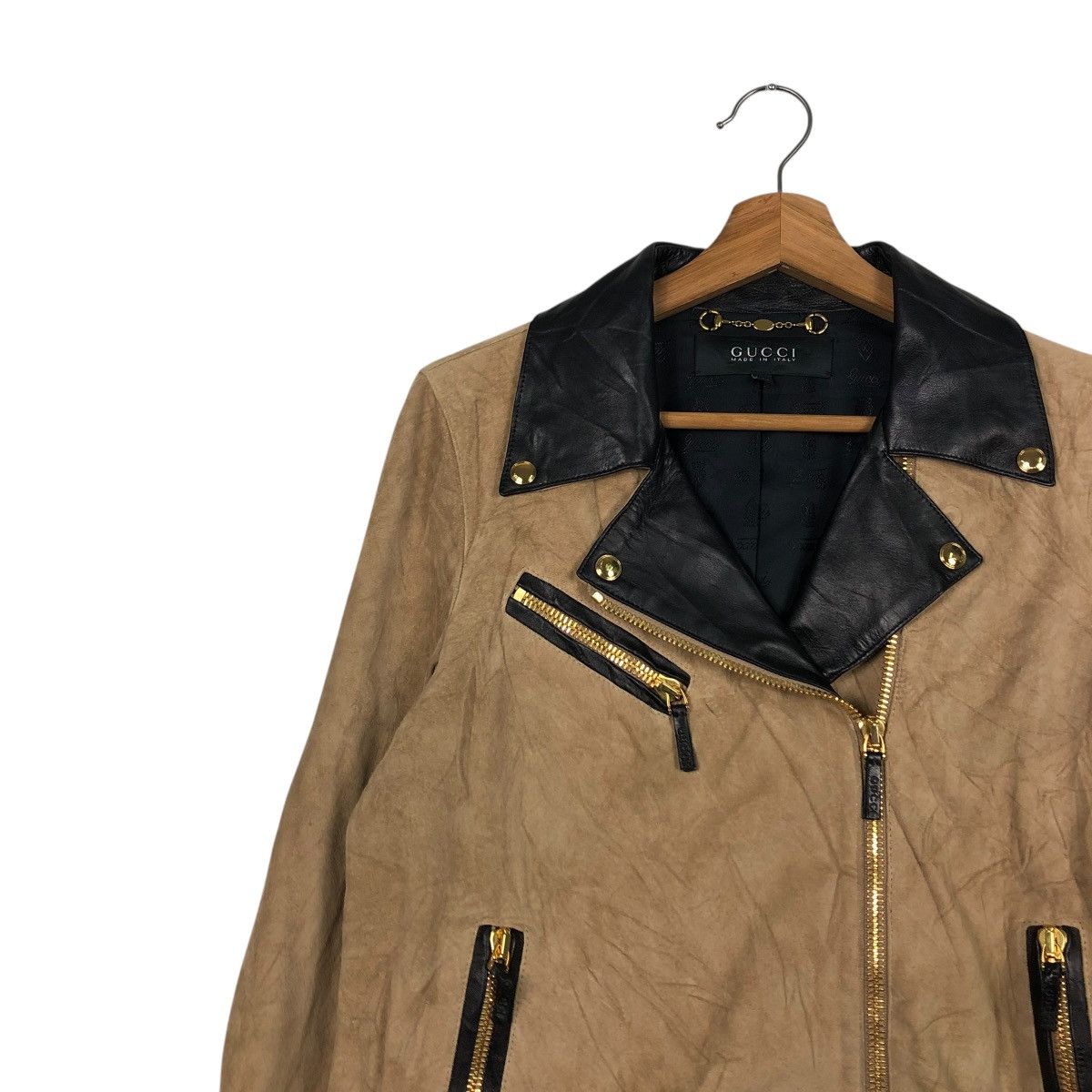 Gucci 🔥ARCHIVE PIG SKINS BIKER LEATHER JACKET GUCCI DOUBLE COLLAR Size US M / EU 48-50 / 2 - 9 Thumbnail