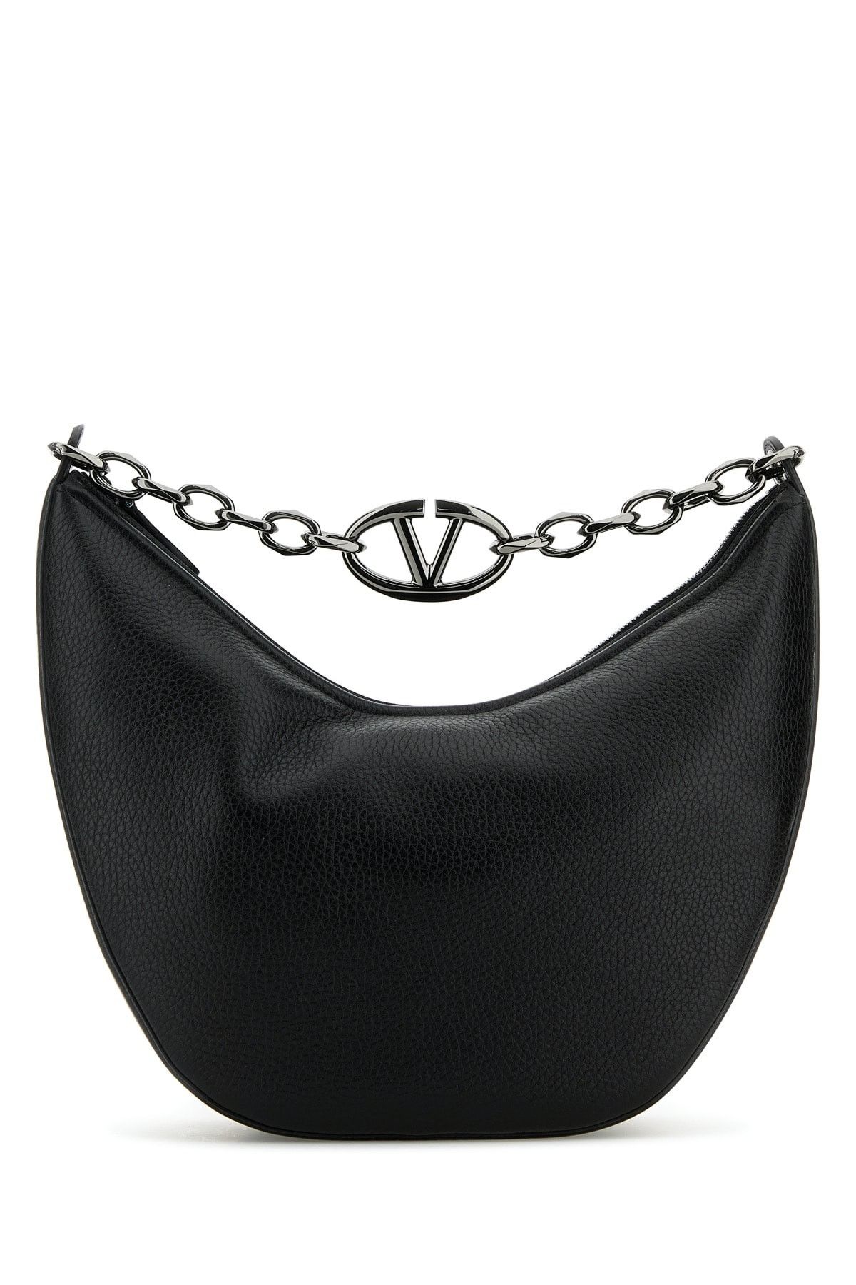 Valentino Black Leather Hobo Vlogo Moon Shoulder Bag Size ONE SIZE - 1 Thumbnail