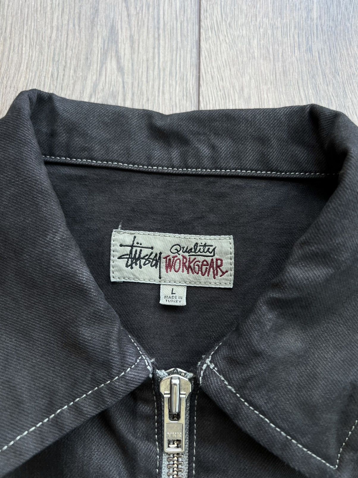 Stussy Stussy Black Dyed Denim Zip Up Work Jacket Large Size US L / EU 52-54 / 3 - 3 Thumbnail
