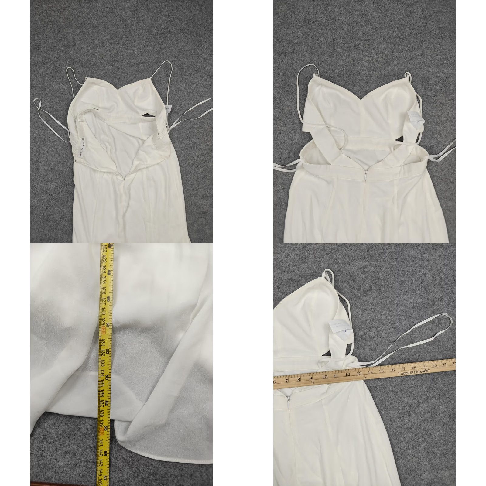 Vintage Fame And Partners Dress Womens 6 White Sweetheart Cutout Mermaid Maxi Gown Size M / US 6-8 / IT 42-44 - 8 Thumbnail