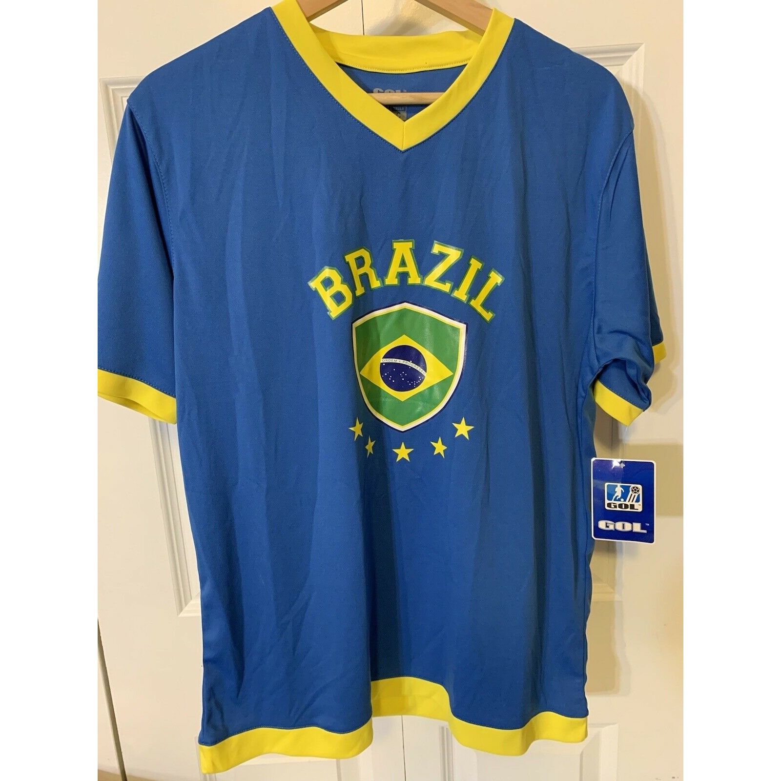 Other New Brazil Futbol Soccer Club Team Jersey GOL Blue Yellow Me Size US S / EU 44-46 / 1 - 4 Thumbnail