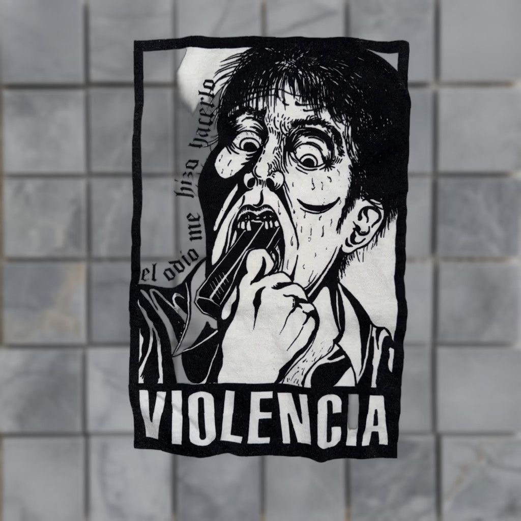 Vintage VINTAGE Violencia Mexican Punk Graphic T-Shirt XX L 24x29 Band Tee Pop Art Grunge Men 2XL White Crew Neck Graphic Print Shirts Mens Size US XXL / EU 58 / 5 - 1 Thumbnail