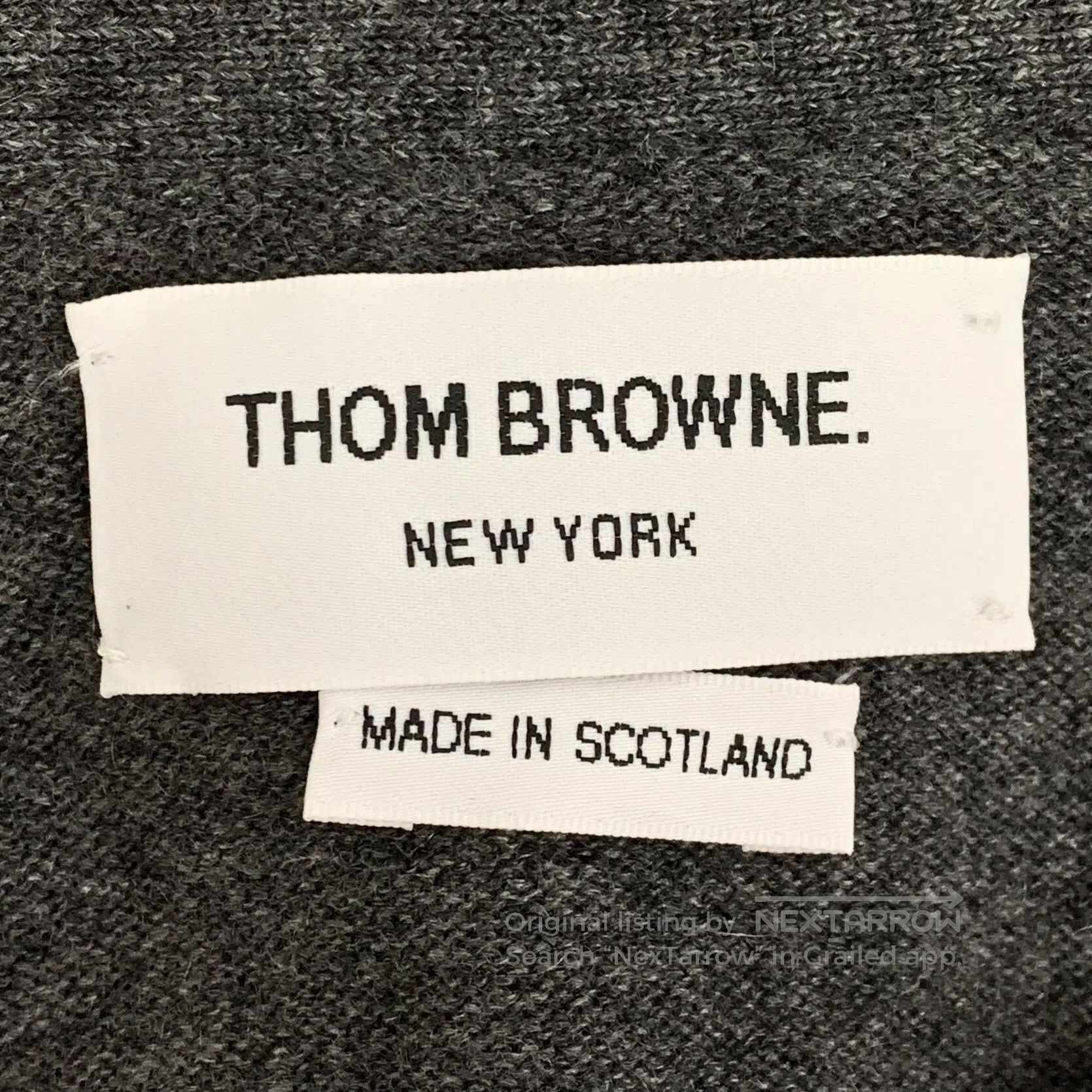 Thom Browne Thom Browne Dark Gray Classic Four Bar Cashmere V-neck Sin Size US L / EU 52-54 / 3 - 6 Thumbnail