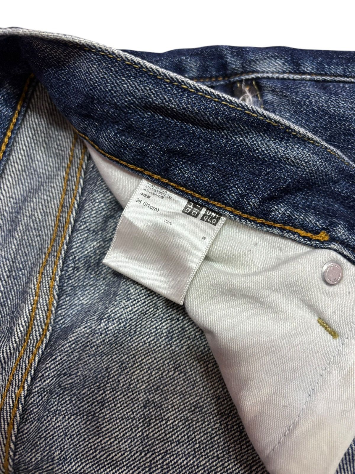 Japanese Brand × Jun Takahashi Vintage Kaihara Uniqlo Selvedge Faded Blue Indigo Jeans Size US 36 / EU 52 - 8 Thumbnail