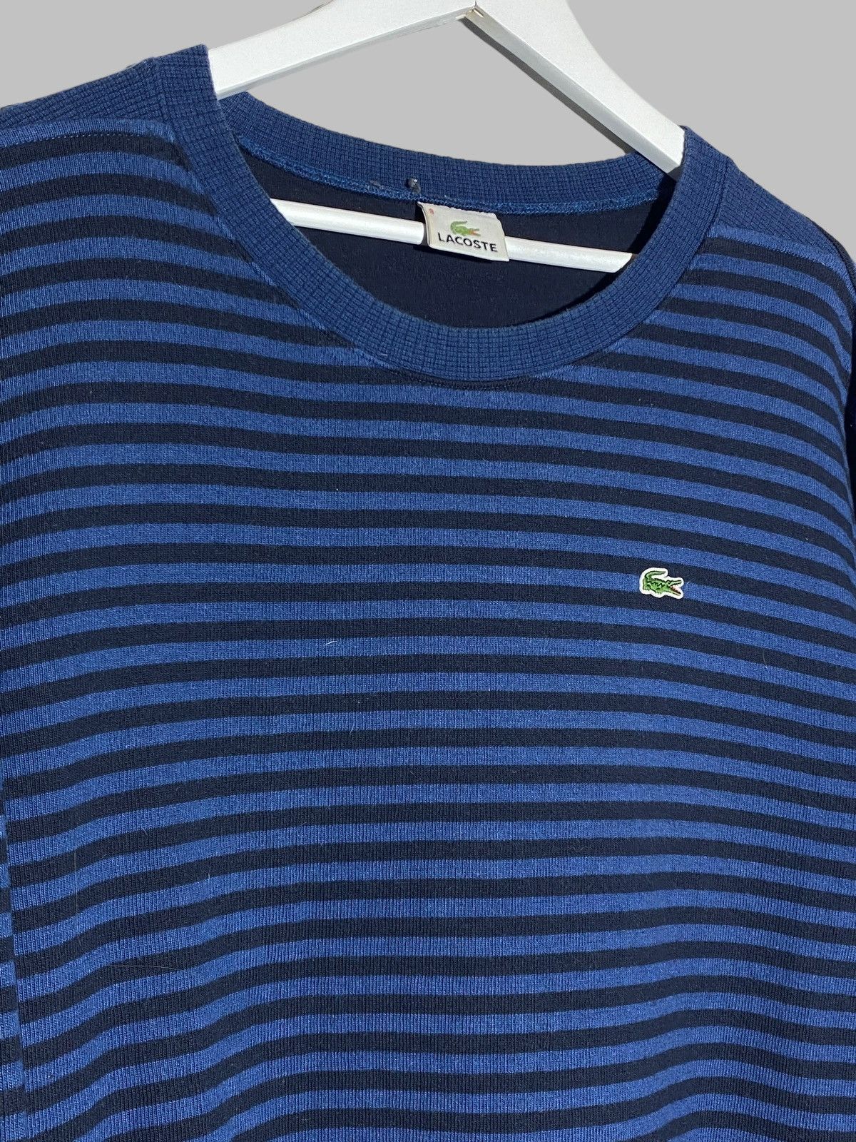 Lacoste 🔥 LACOSTE STRIPED CREWNECK SWEATSHIRT 90s MINIMAL VIBES Size US XXL / EU 58 / 5 - 3 Thumbnail