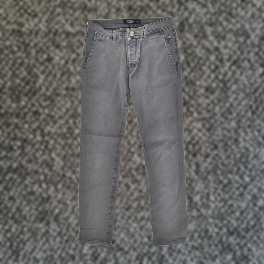 Siviglia SIVIGLIA Mens Chino Trousers Grey Cotton Skinny Fit W31 L30 Size US 31 - 1 Thumbnail