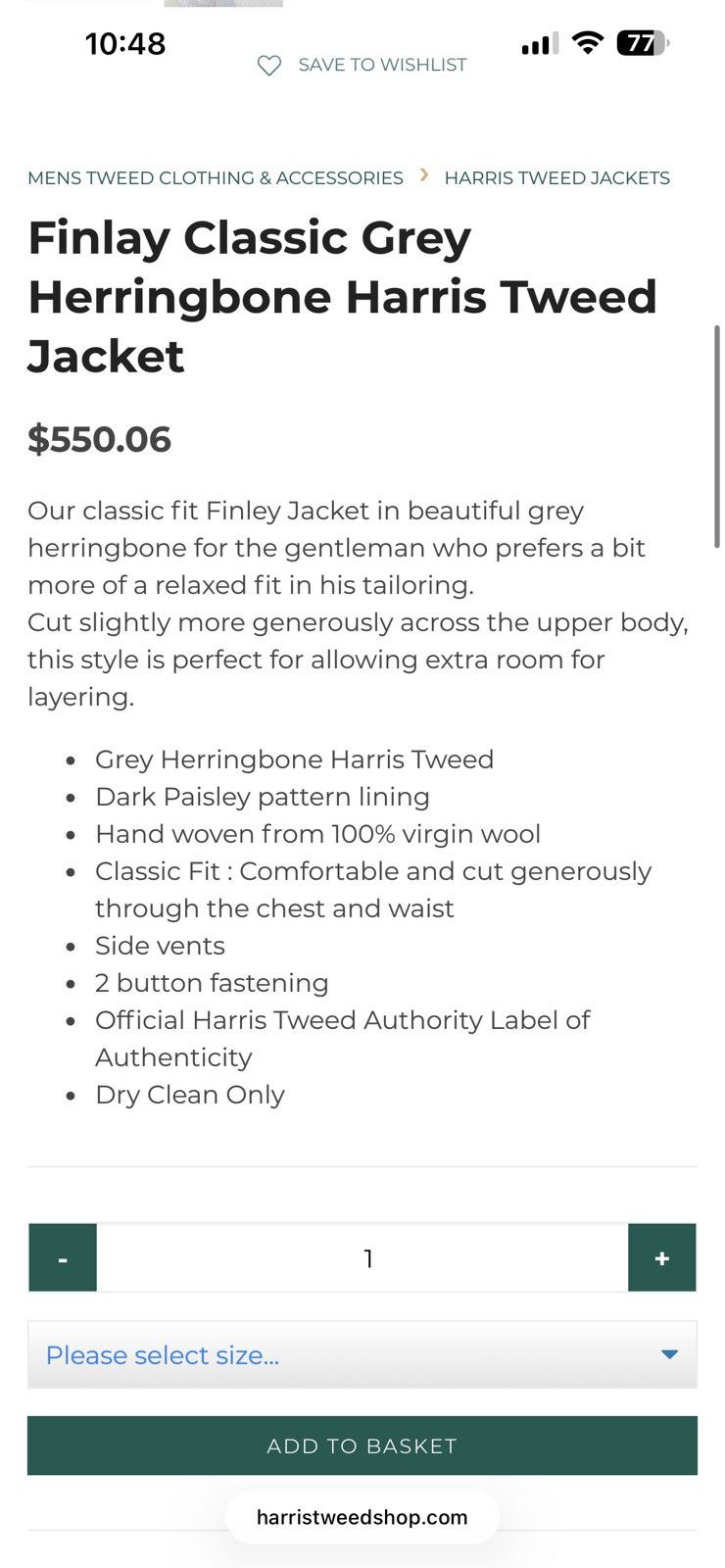 Harris Tweed Harris Tweed Finlay Classic Herringbone Harris Tweed Jacket Size US XXS / EU 40 - 9 Thumbnail