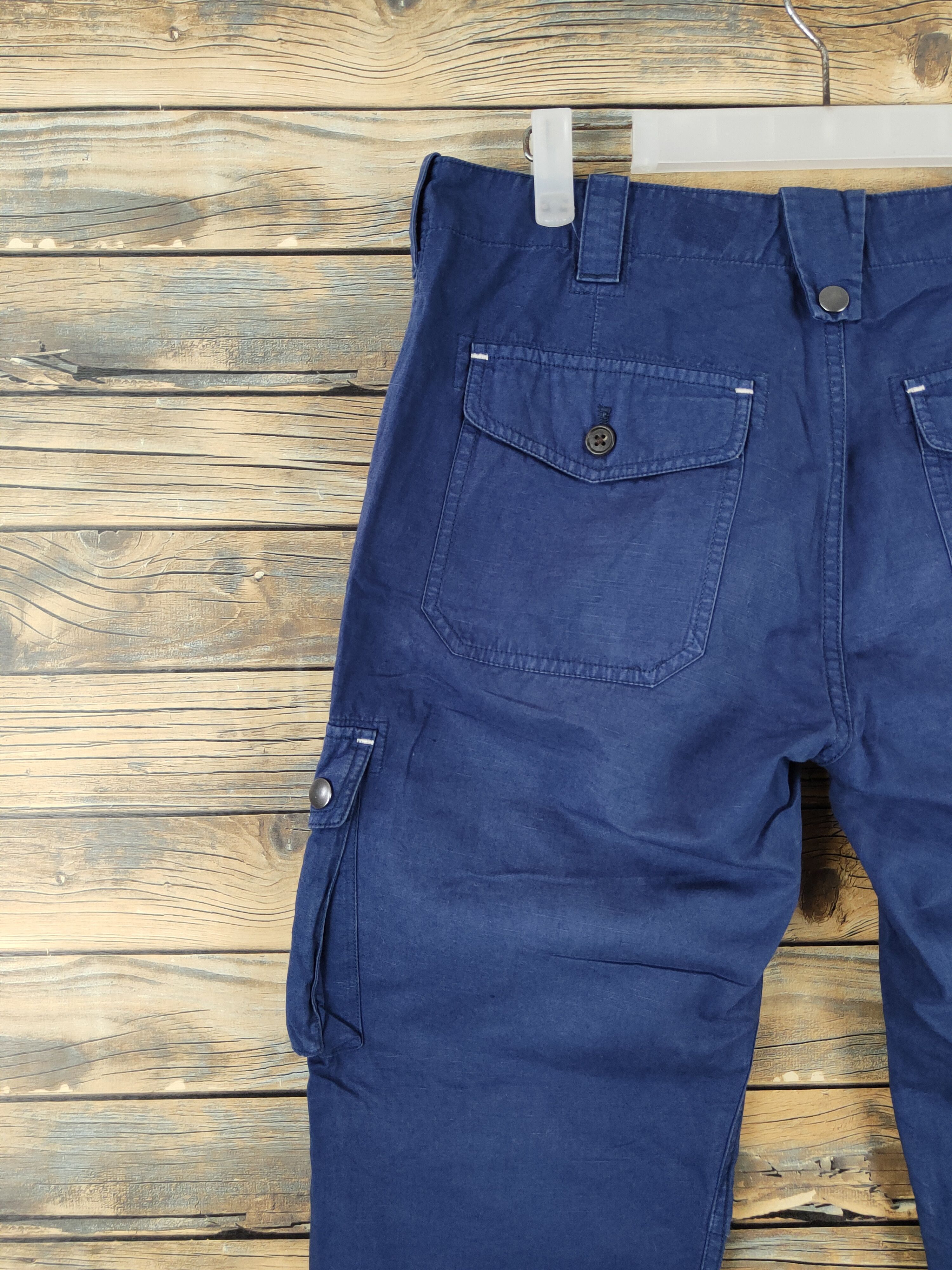 R.Newbold R.Newbold Blue Multipocket Tactical Cargo Pants #W1842 Size US 31 - 8 Thumbnail