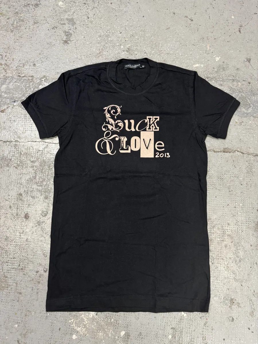 Dolce & Gabbana FW2013 Dolce & Gabbana Fuck Love Black T-Shirt Size S / US 4 / IT 40 - 1 Thumbnail