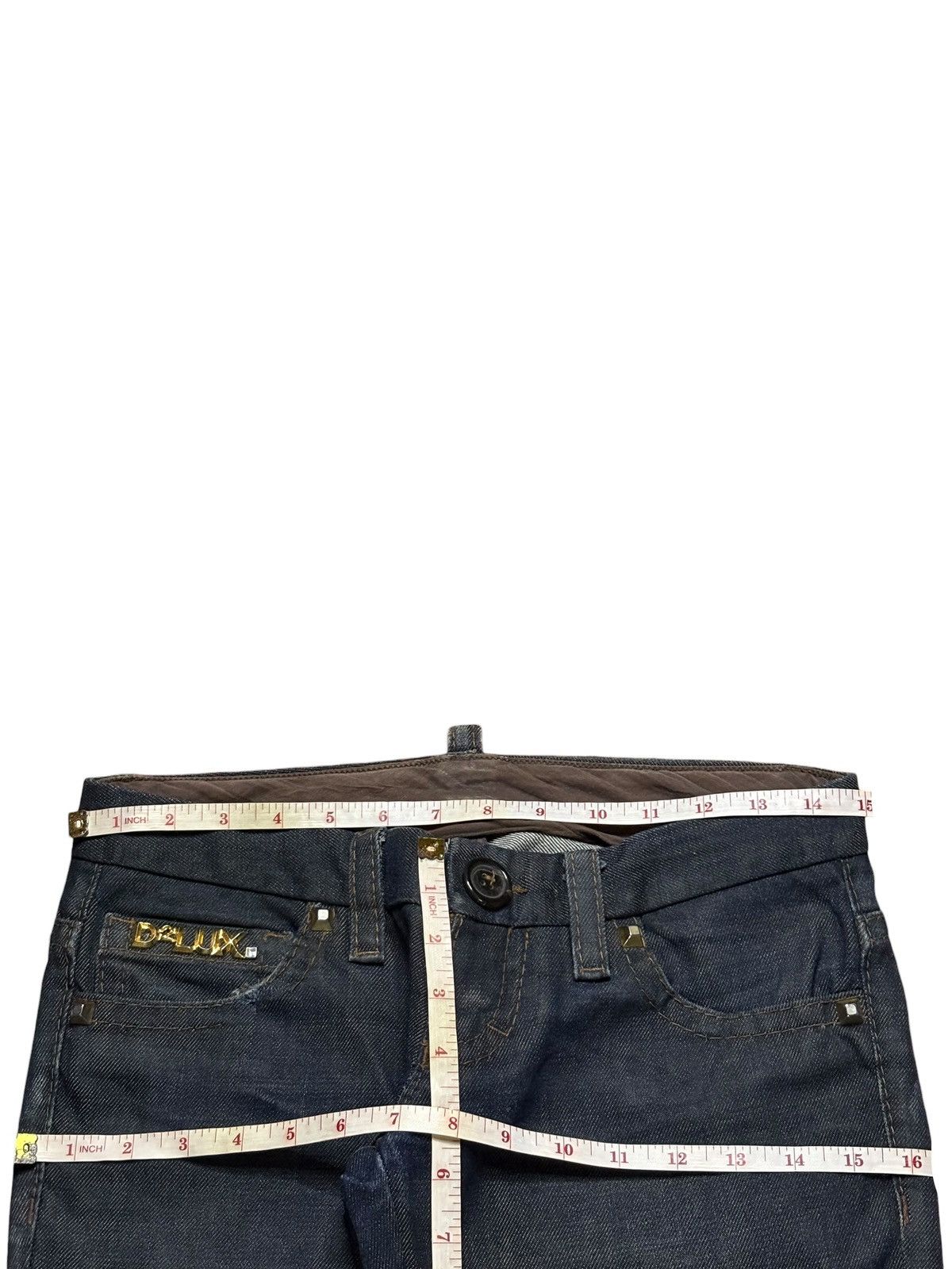Dsquared2 Vintage Italian Dsquared2 Mud Wash Studded Flare Jeans Size US 30 / EU 46 - 11 Thumbnail