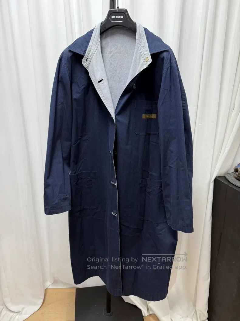 Yohji Yamamoto Yohji Yamamoto Striped Double-Sided Wear Overcoat Size US L / EU 52-54 / 3 - 5 Thumbnail