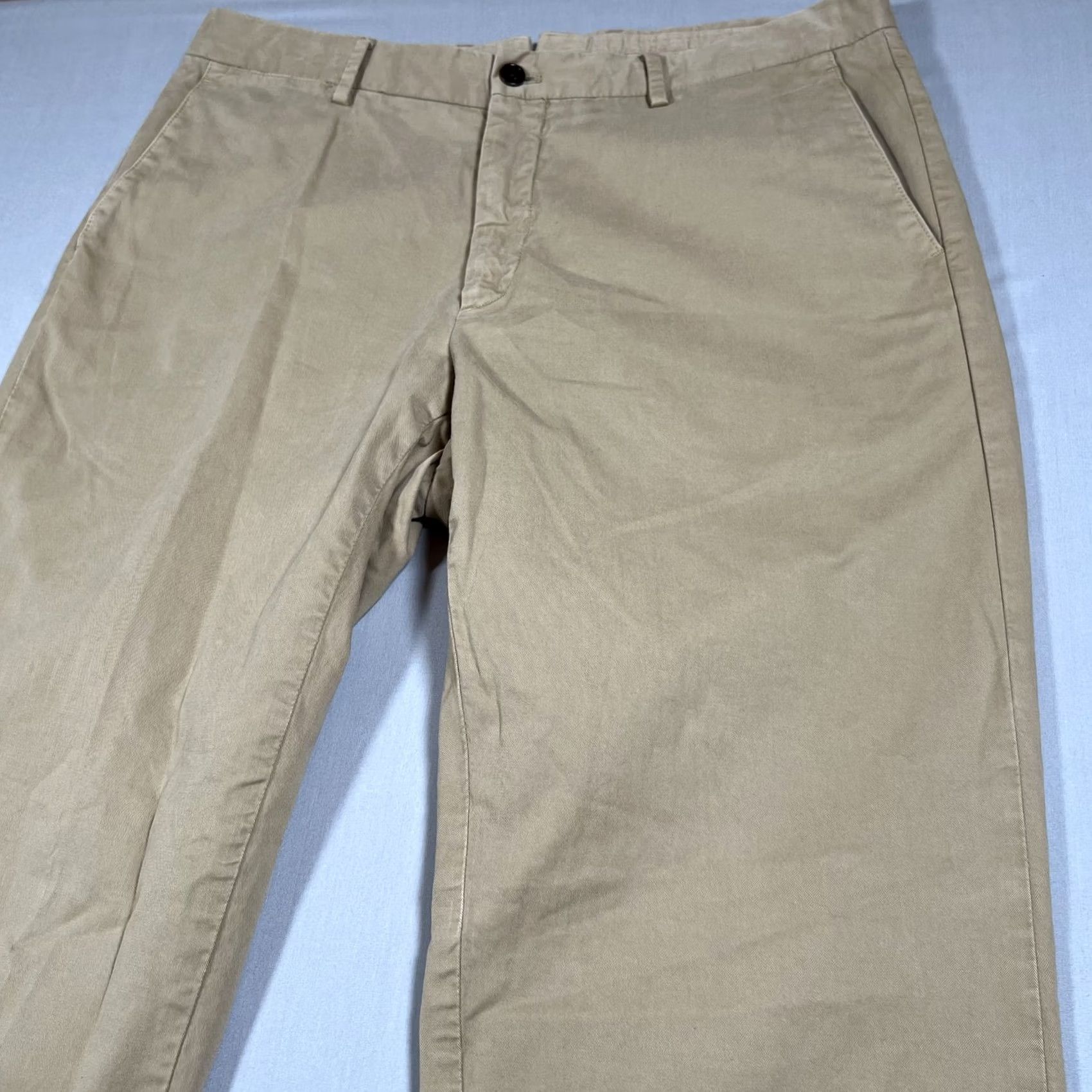 Vintage Ledbury Richmond Chino Pants Men's 33 Sand Tan Flat Front Straight Leg Size US 33 - 5 Thumbnail