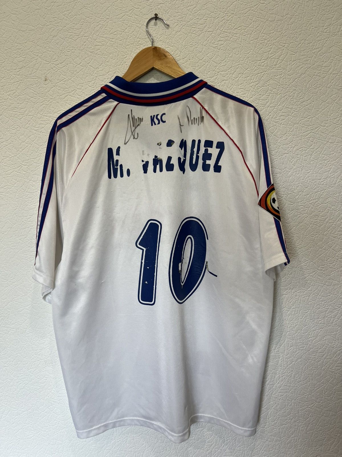 Adidas M. Vasquez Karlsruher Adidas 1998/1999 Home Soccer Jersey Size US XL / EU 56 / 4 - 2 Thumbnail