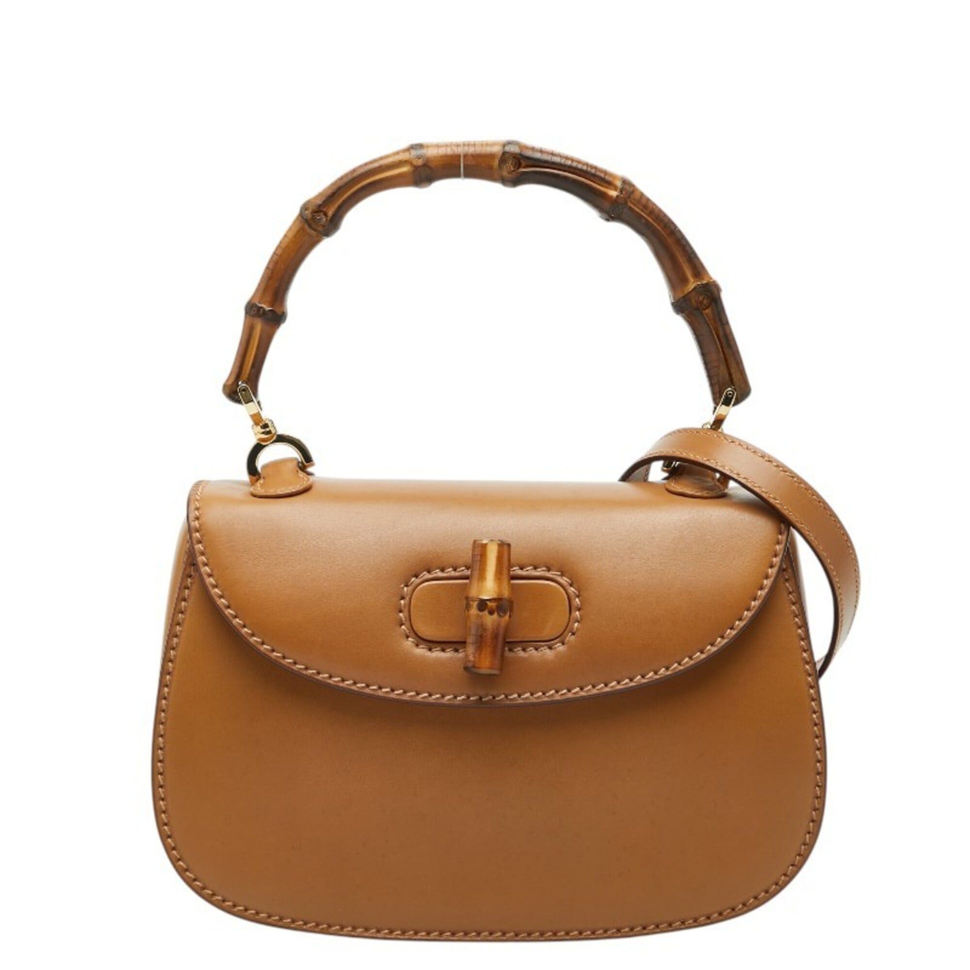 Gucci Gucci Bamboo Handbag Shoulder Bag 2WAY 000 46 0188 Brown Leather Women's GUCCI Size ONE SIZE - 1 Thumbnail