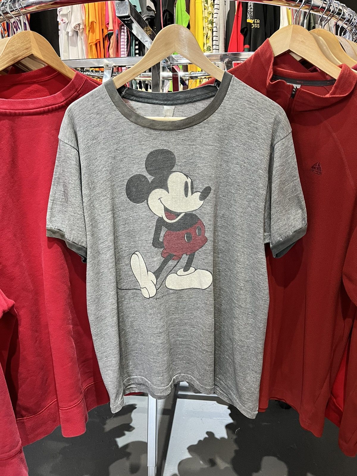 Disney × Mickey Mouse × Vintage Vintage Disney World Mickey Mouse Gray