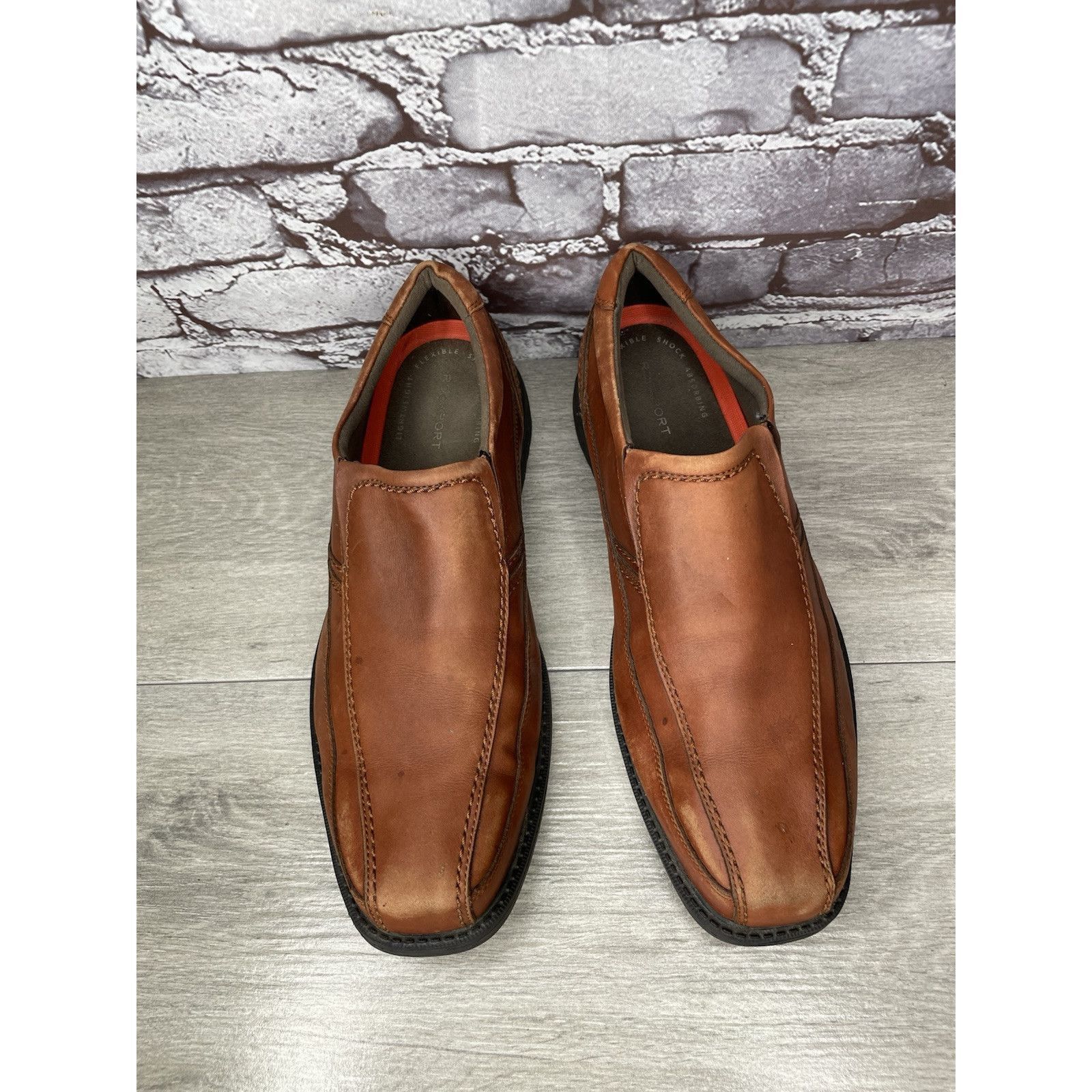 Rockport Rockport Trustech Brown Leather Slip On Casual Bicycle Toe L Size US 10.5 / EU 43-44 - 9 Thumbnail