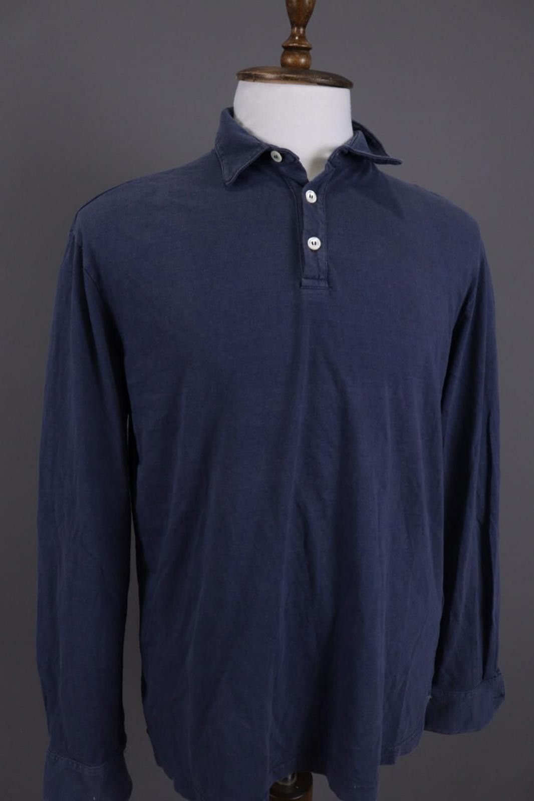 Eleventy Eleventy Blue Summer Long Sleeve Polo Shirt Size 3XL Size US XXL / EU 58 / 5 - 6 Thumbnail