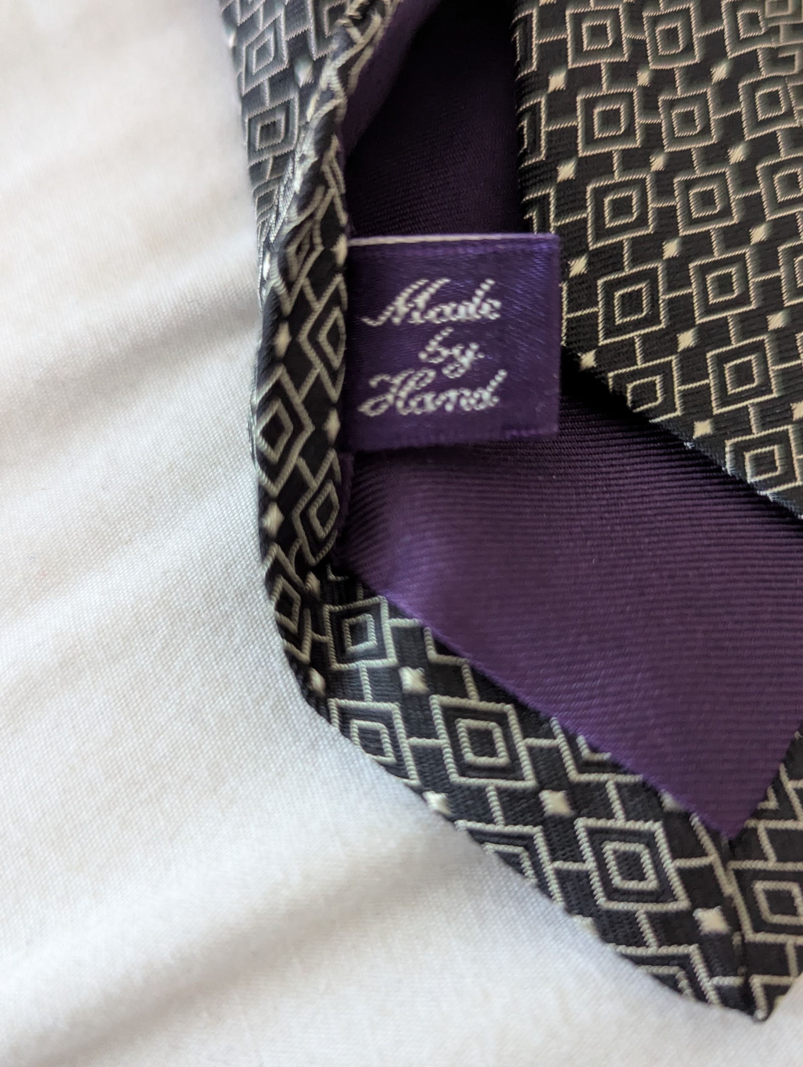 Ralph Lauren Purple Label Black & Gray Tie Size ONE SIZE - 2 Thumbnail
