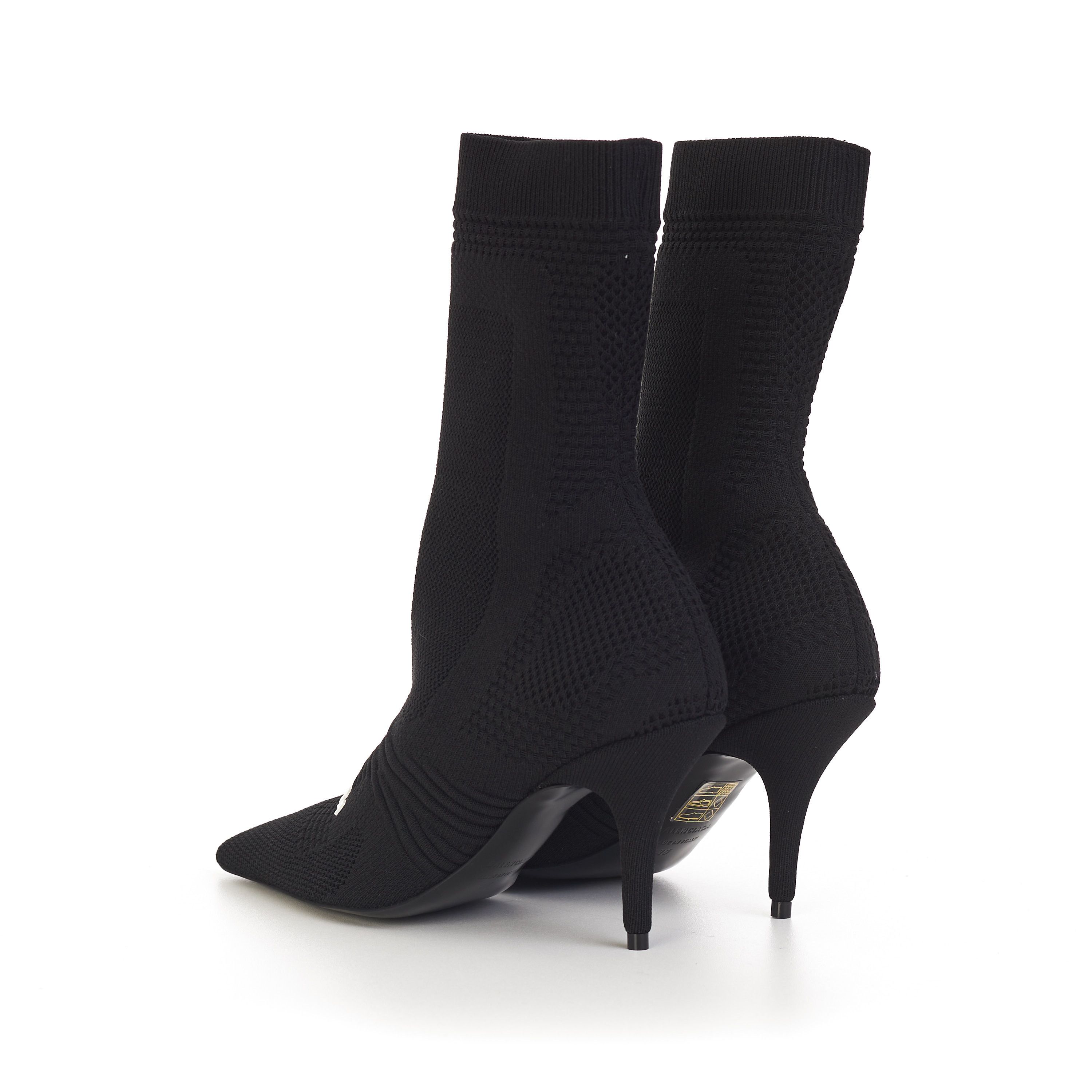 Balenciaga Knife Bootie In Black Textured Knit with Balenciaga logo Size US 5 / IT 35 - 6 Thumbnail